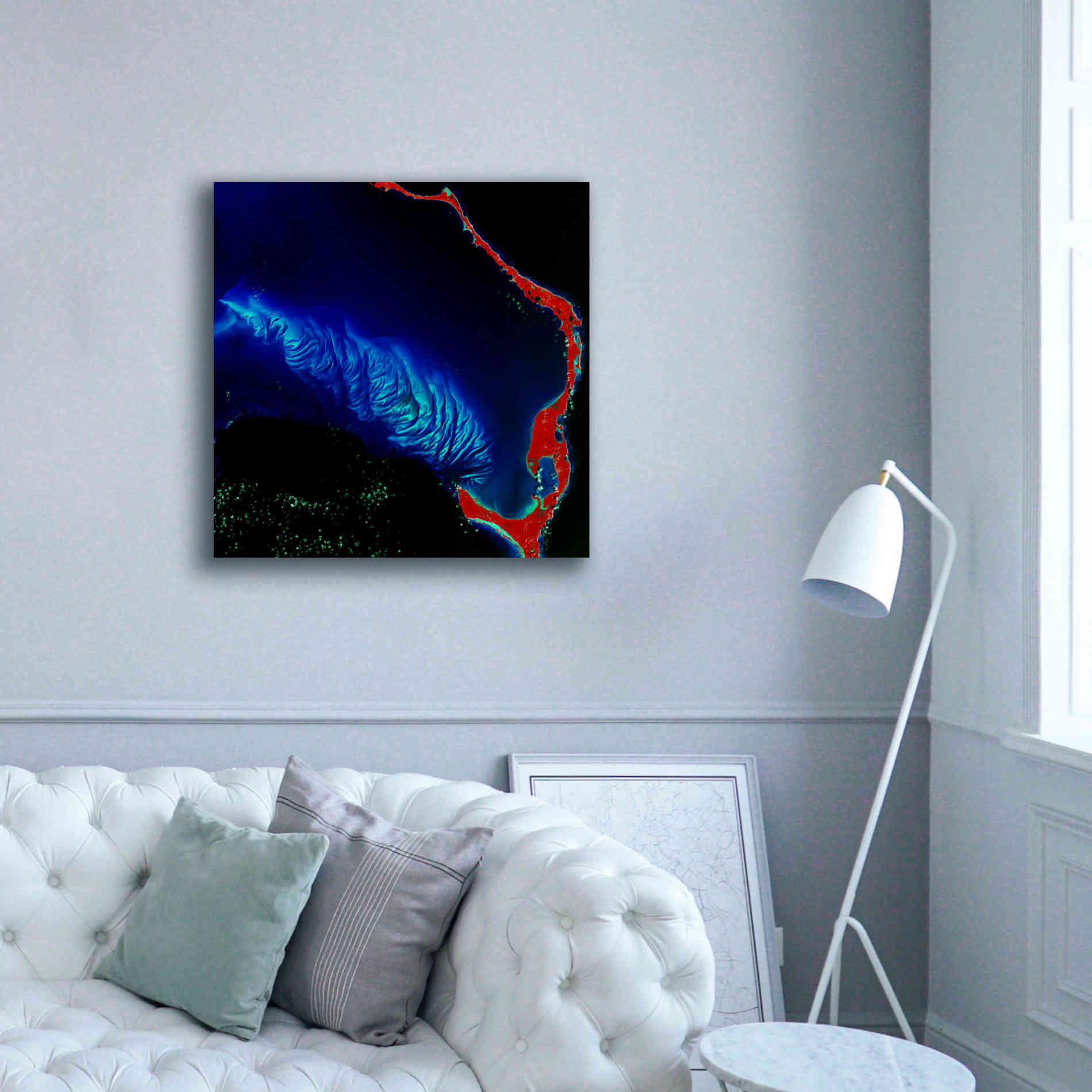 'Earth as Art: Shoal Complex,' Canvas Wall Art,37 x 37