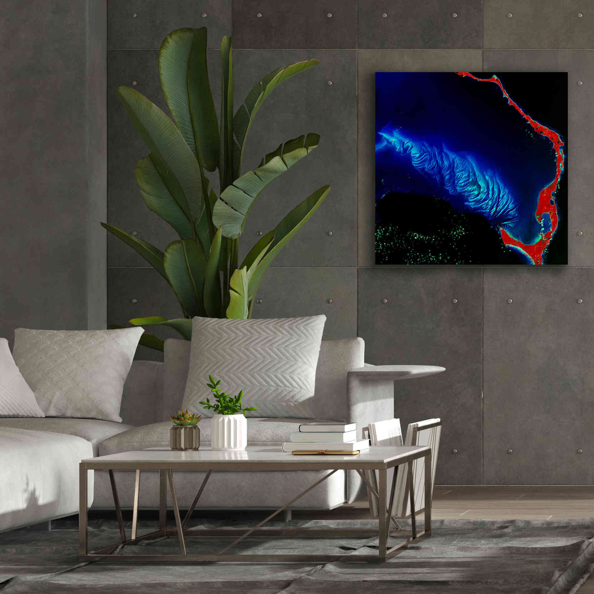 'Earth as Art: Shoal Complex,' Canvas Wall Art,37 x 37