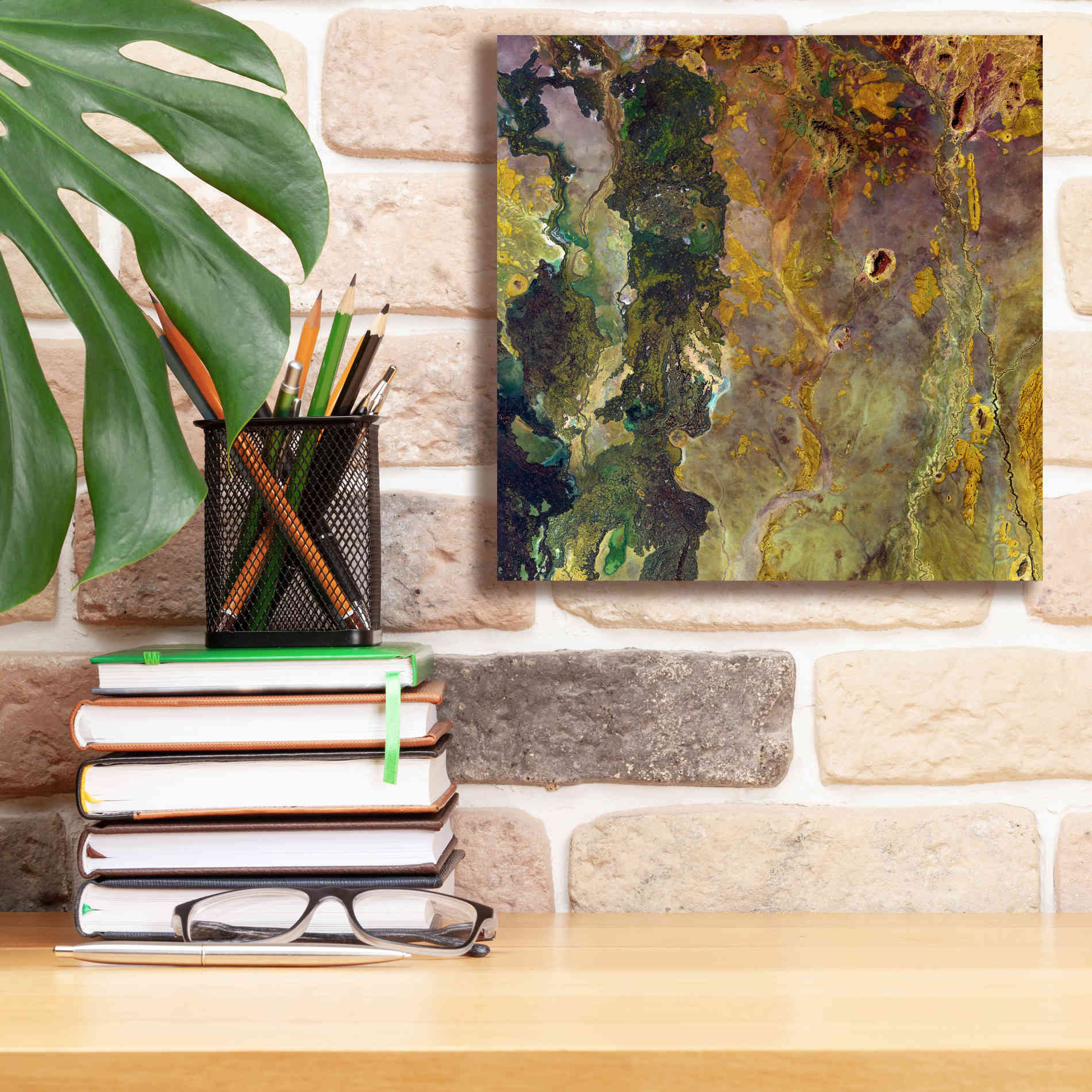 'Earth as Art: Weird Watercolor,' Canvas Wall Art,12 x 12