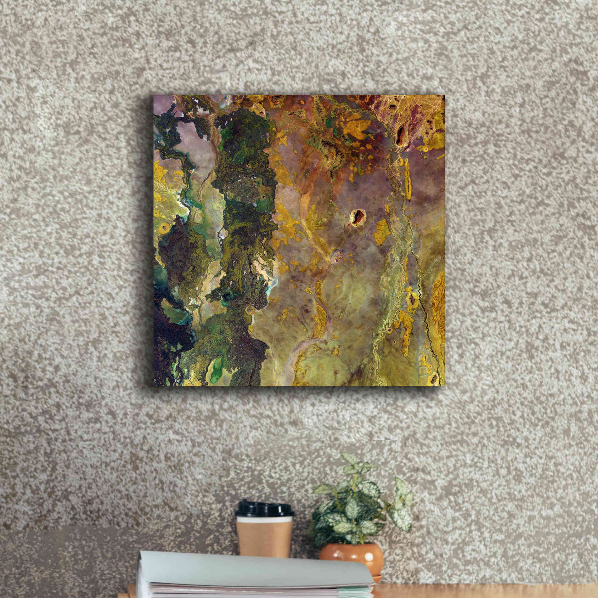 'Earth as Art: Weird Watercolor,' Canvas Wall Art,18 x 18