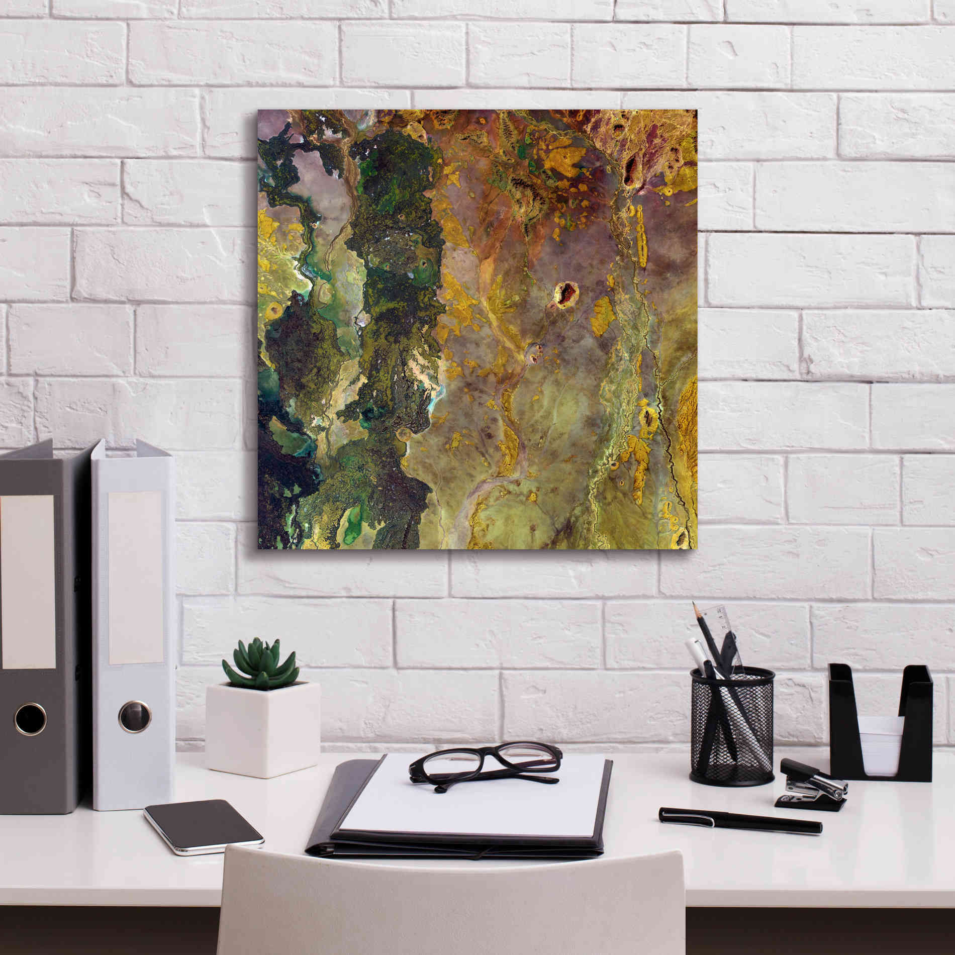 'Earth as Art: Weird Watercolor,' Canvas Wall Art,18 x 18