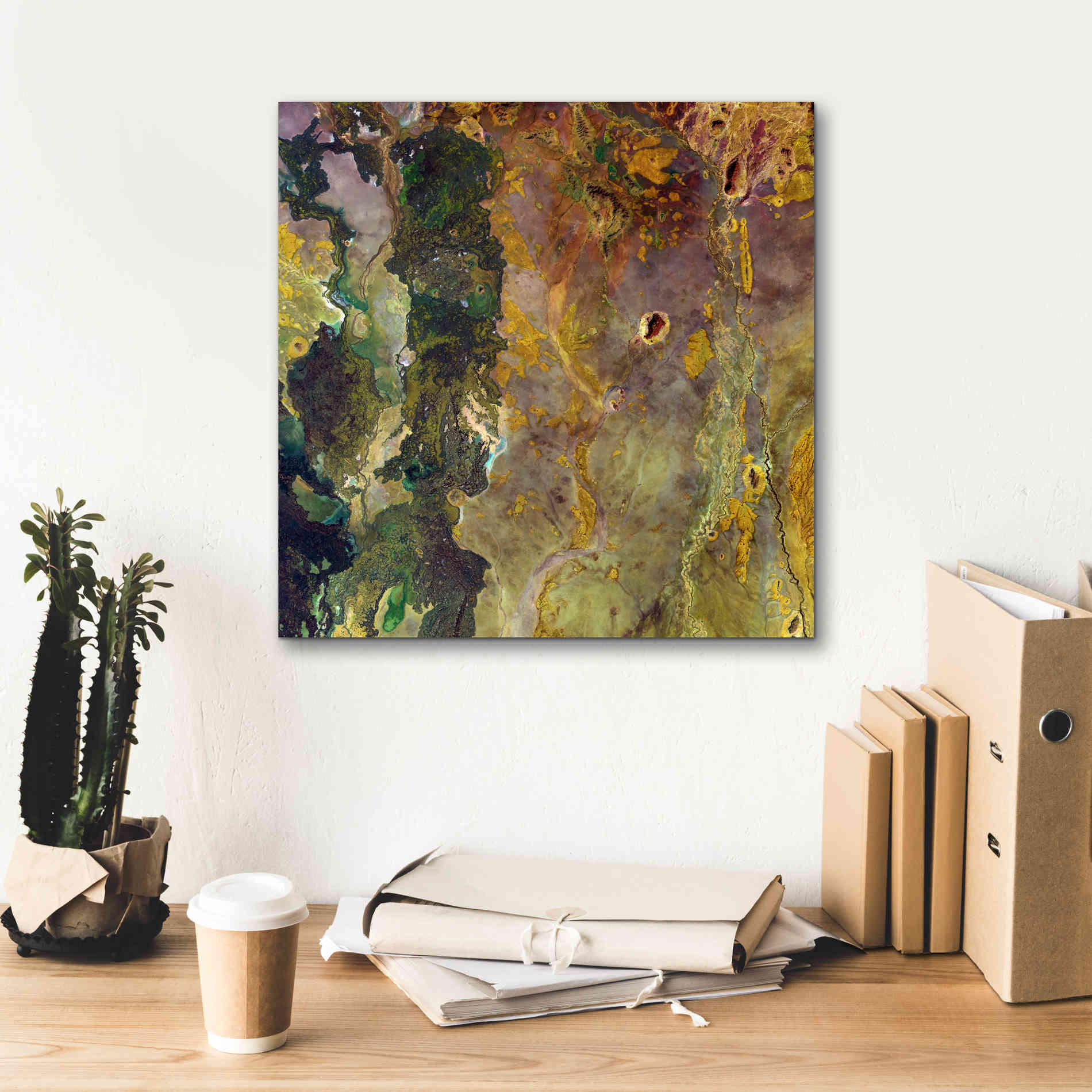 'Earth as Art: Weird Watercolor,' Canvas Wall Art,18 x 18