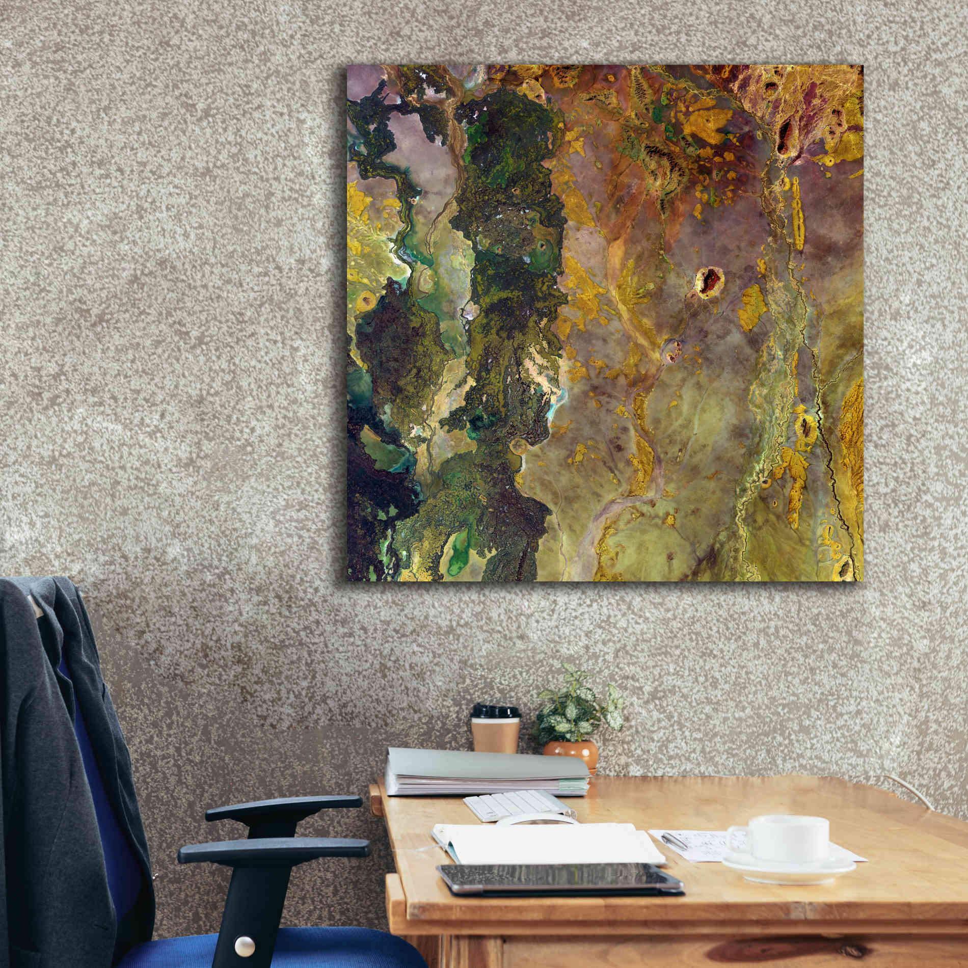 'Earth as Art: Weird Watercolor,' Canvas Wall Art,37 x 37