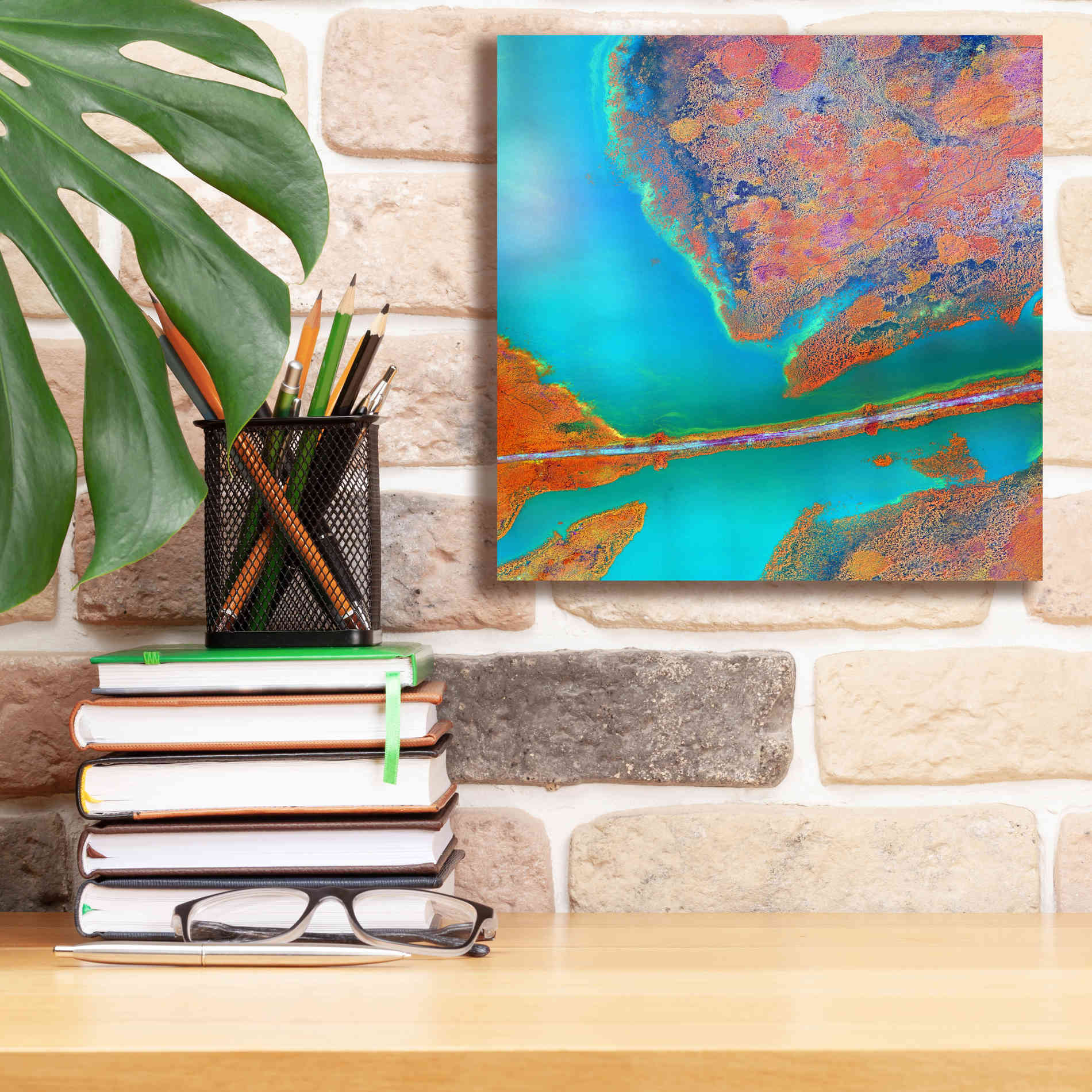 'Earth as Art: A Study in Algae,' Canvas Wall Art,12 x 12