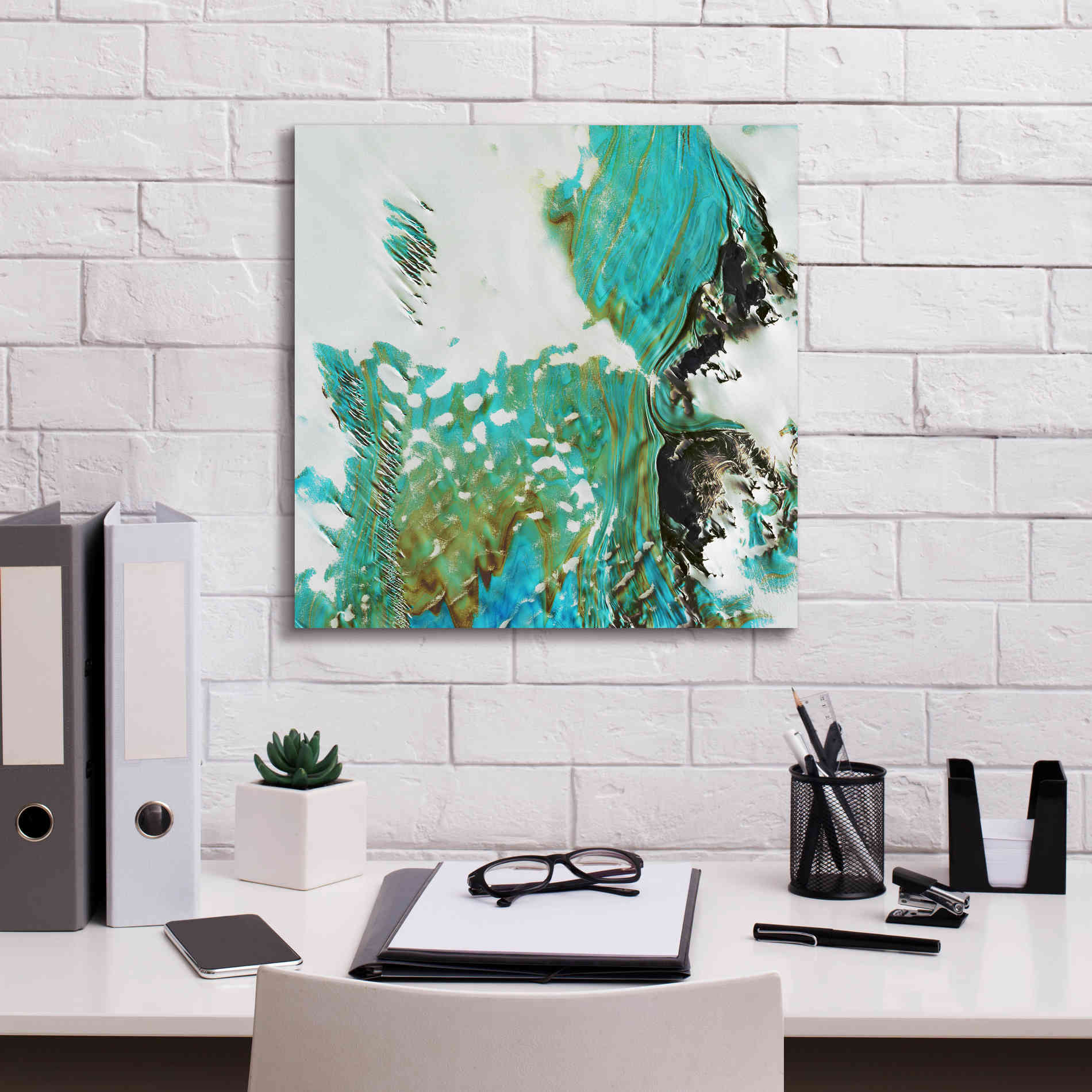 'Earth as Art: Blue Ice,' Canvas Wall Art,18 x 18