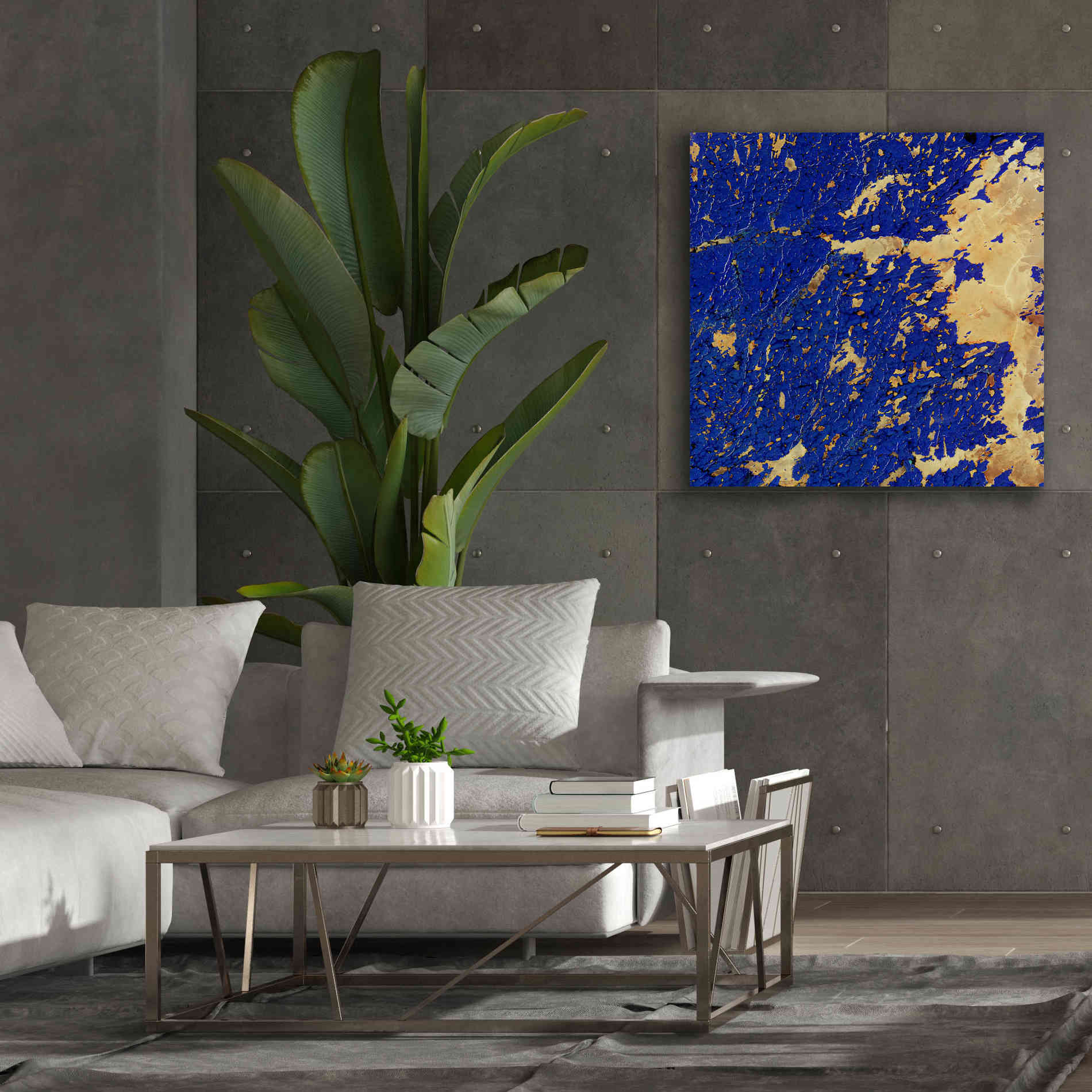 'Earth as Art: Copper and Blue,' Canvas Wall Art,37 x 37