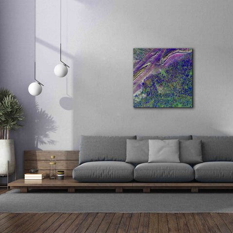 Image of 'Earth as Art: Deep Blue Cubism,' Canvas Wall Art,37 x 37