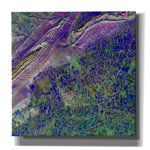 Image of 'Earth as Art: Deep Blue Cubism,' Canvas Wall Art,12x12x1.1x0,18x18x1.1x0,26x26x1.74x0,37x37x1.74x0