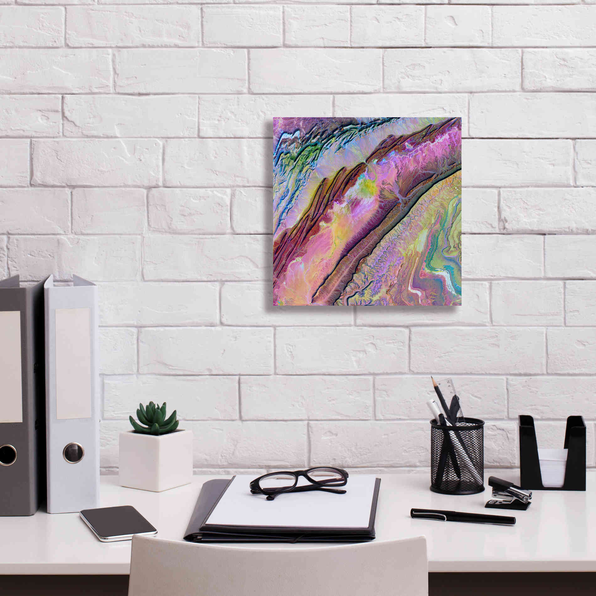 'Earth as Art: Desert Ribbons,' Canvas Wall Art,12 x 12