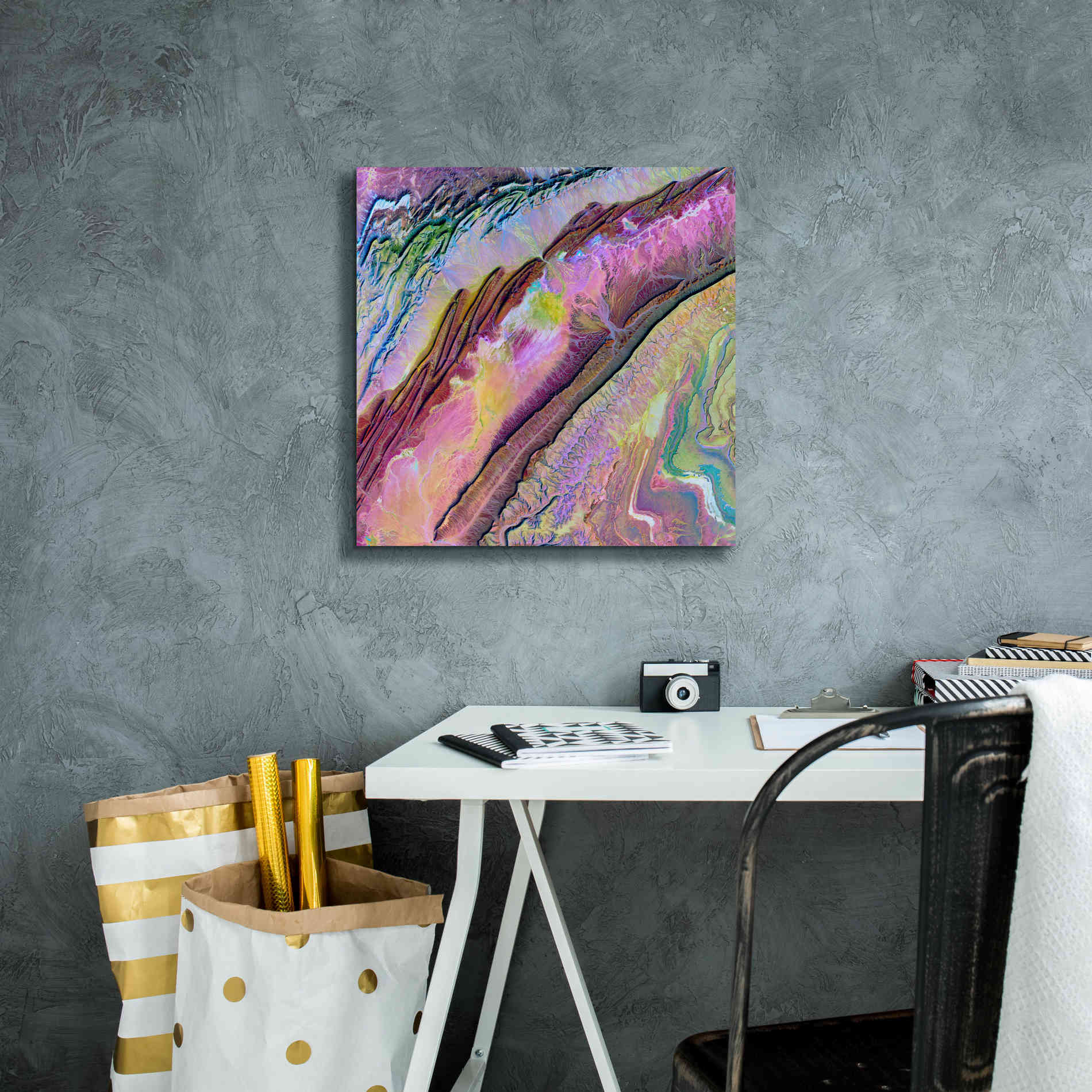'Earth as Art: Desert Ribbons,' Canvas Wall Art,18 x 18