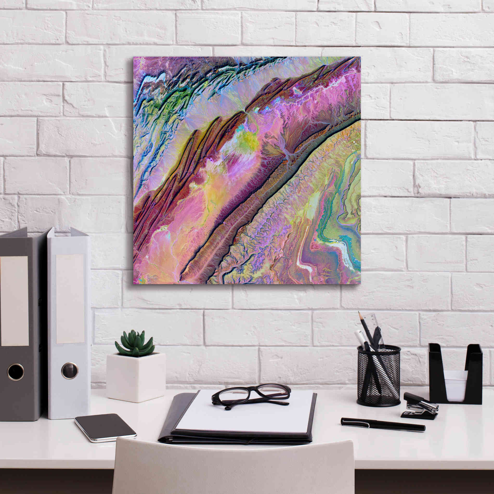 'Earth as Art: Desert Ribbons,' Canvas Wall Art,18 x 18