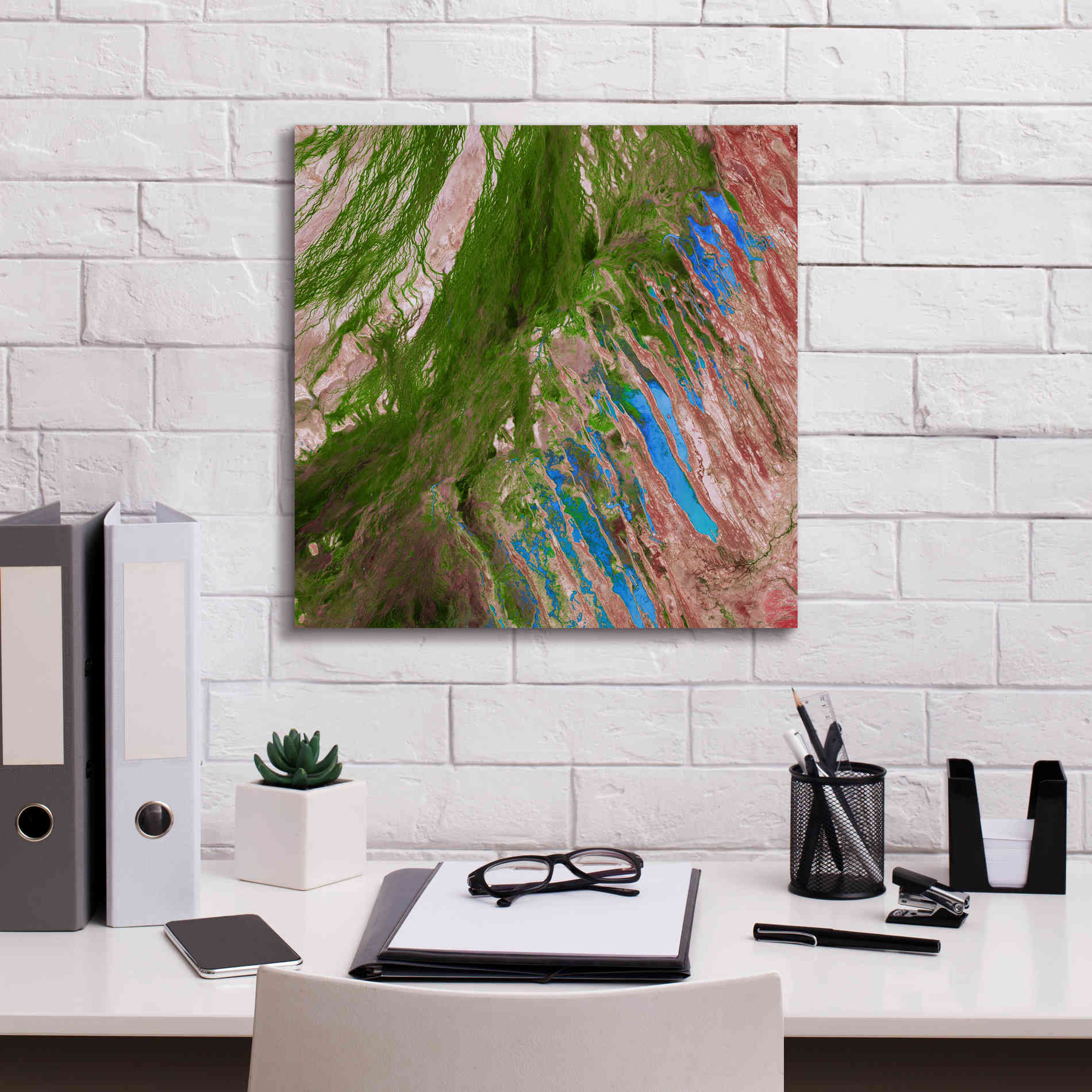'Earth as Art: Painting the Desert,' Canvas Wall Art,18 x 18