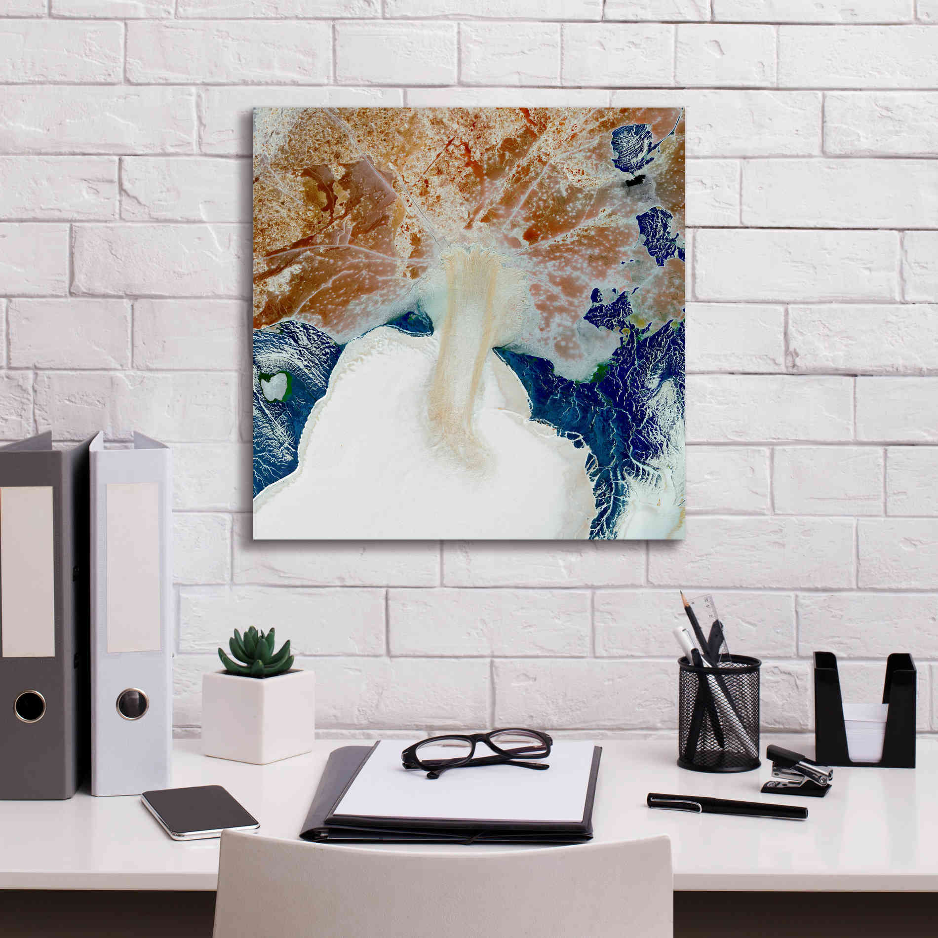 'Earth as Art: Rapid Ice Movement,' Canvas Wall Art,18 x 18