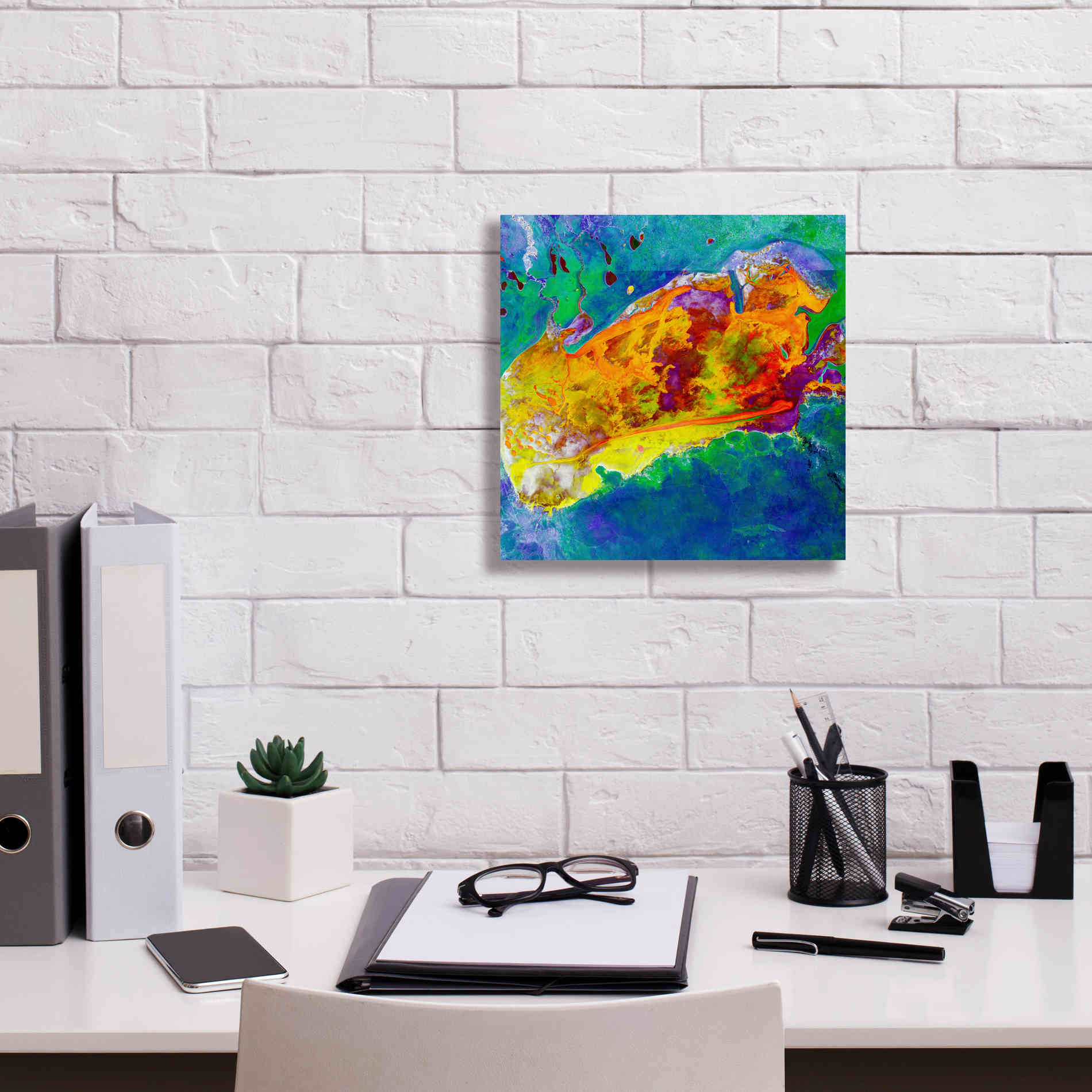 'Earth as Art: Salty Desolation,' Canvas Wall Art,12 x 12