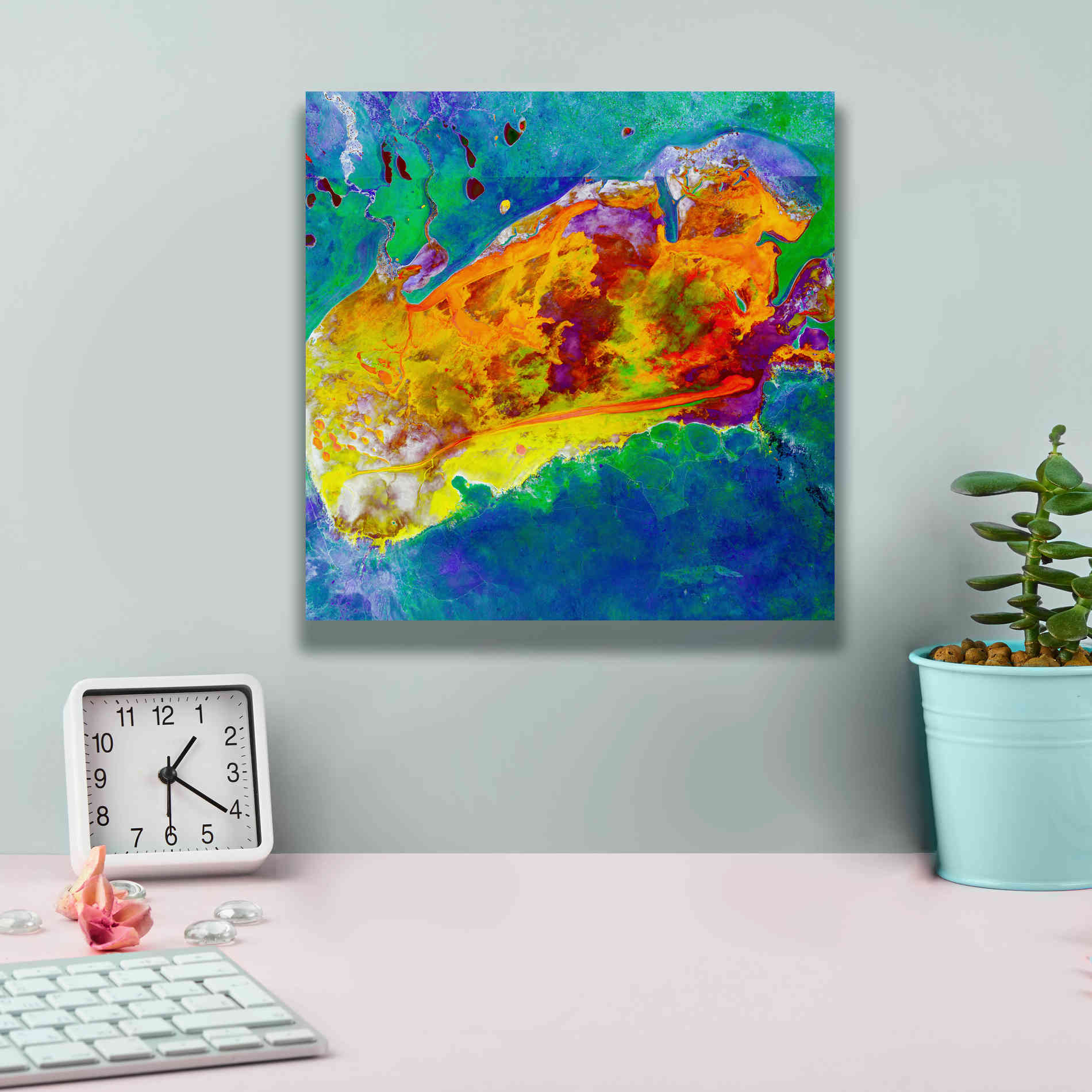 'Earth as Art: Salty Desolation,' Canvas Wall Art,12 x 12