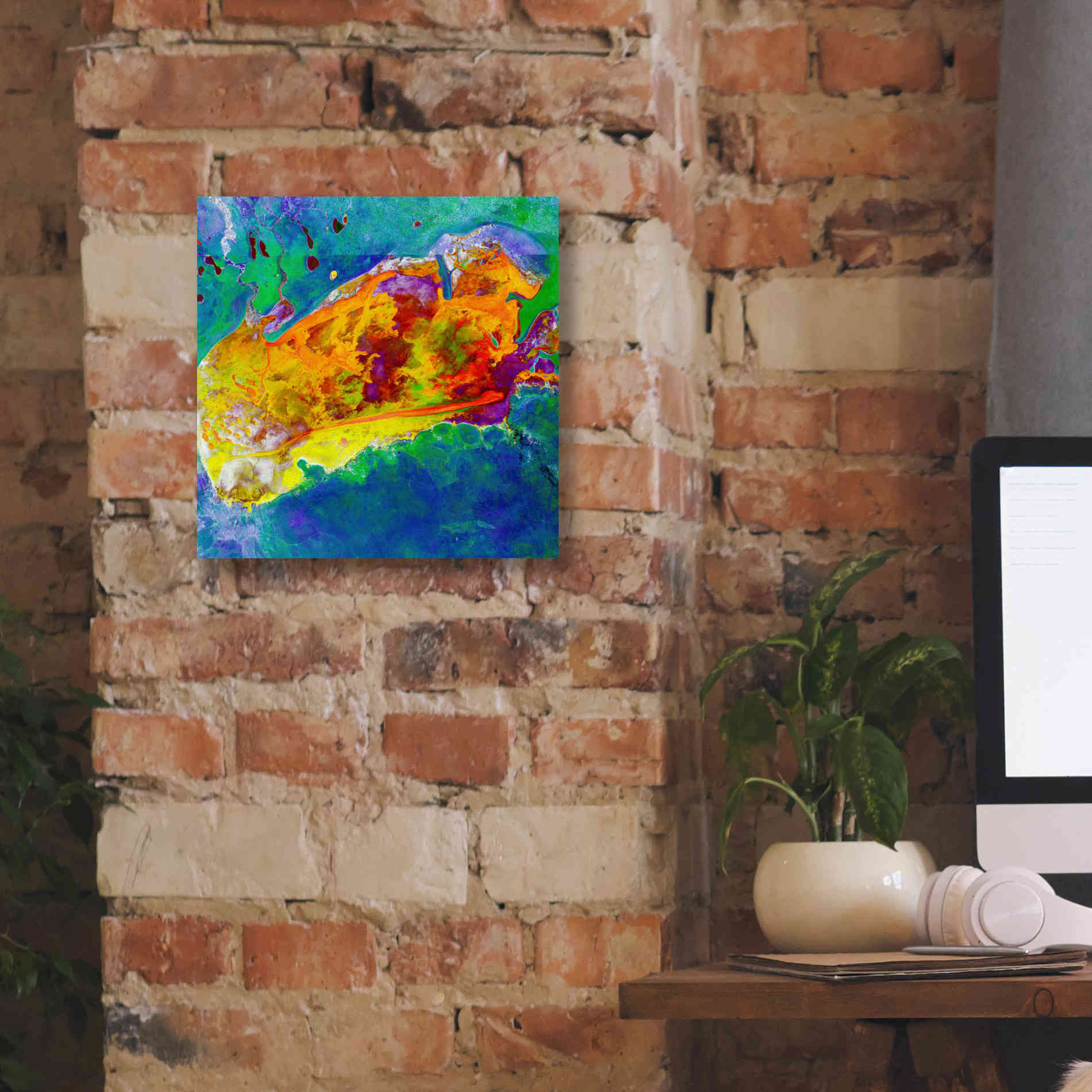 'Earth as Art: Salty Desolation,' Canvas Wall Art,12 x 12