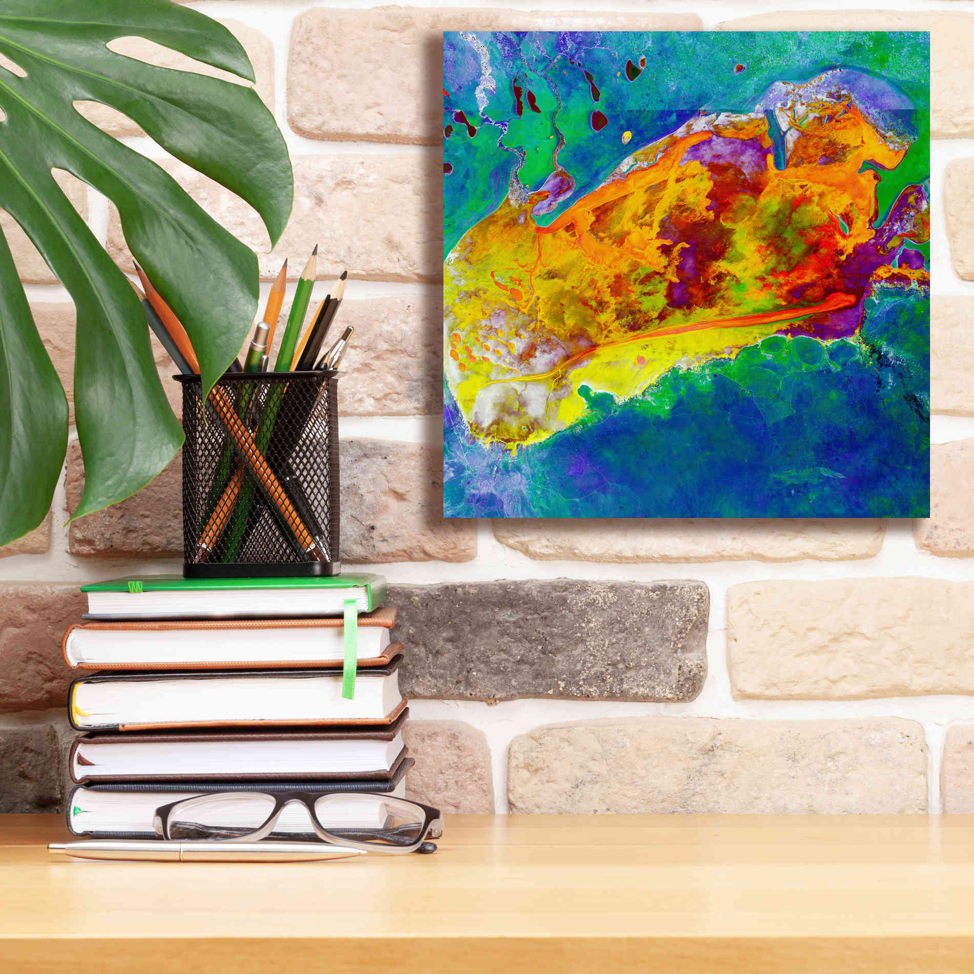 'Earth as Art: Salty Desolation,' Canvas Wall Art,12 x 12