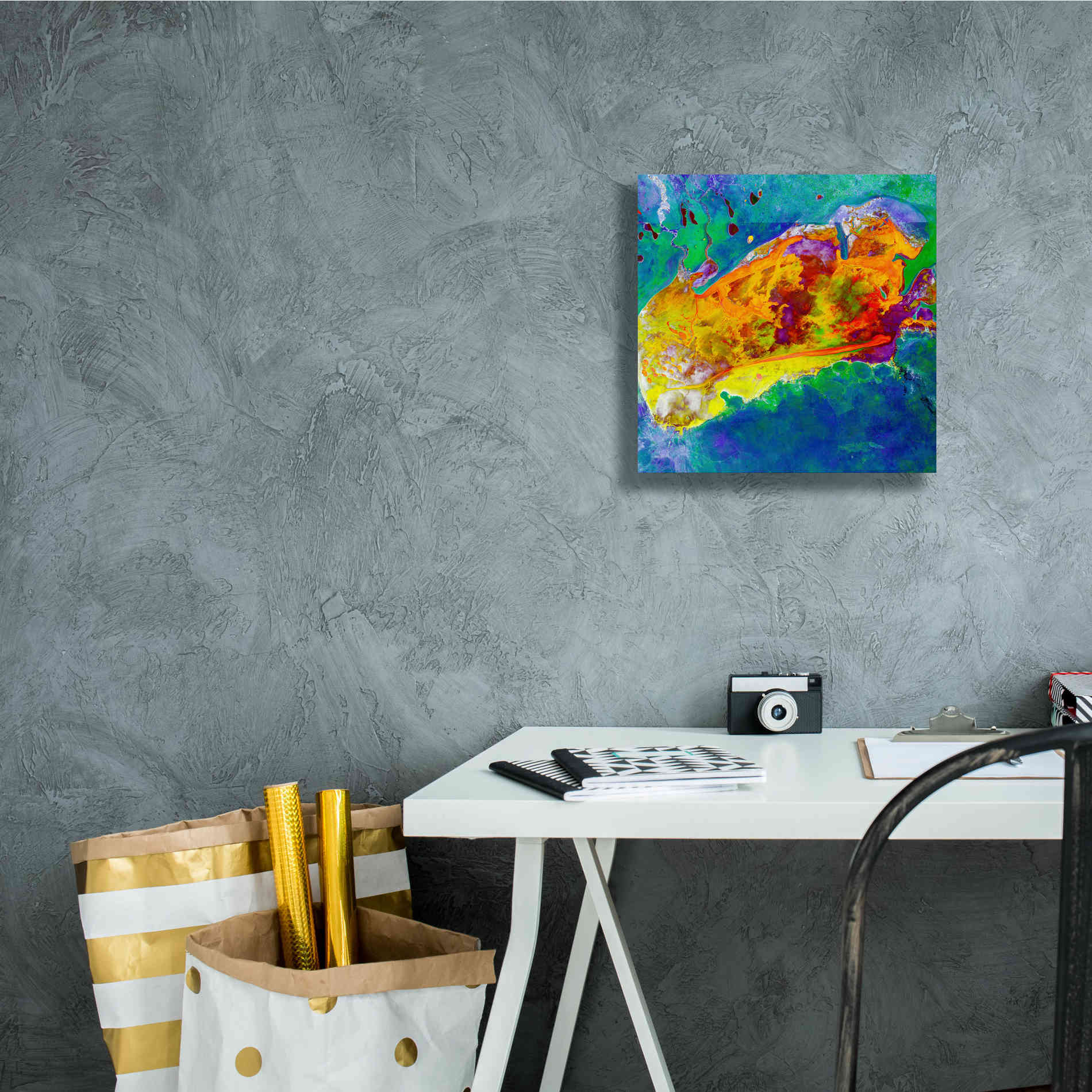 'Earth as Art: Salty Desolation,' Canvas Wall Art,12 x 12