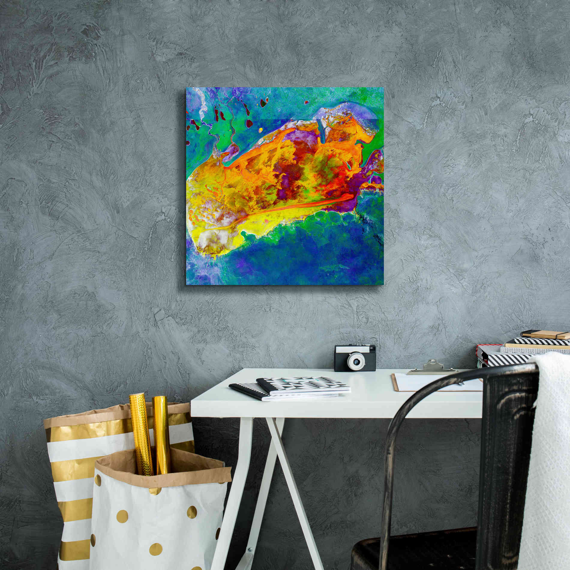 'Earth as Art: Salty Desolation,' Canvas Wall Art,18 x 18