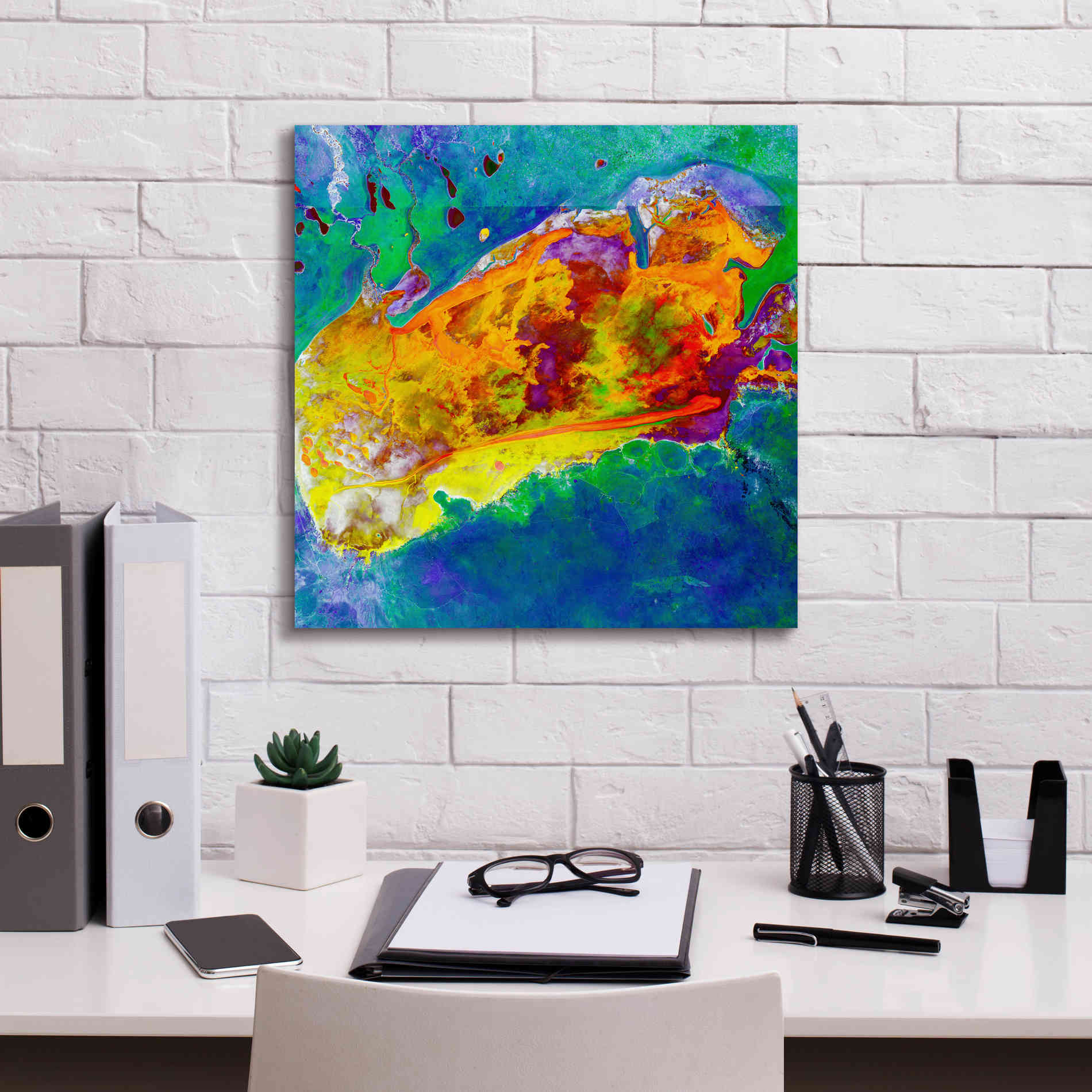'Earth as Art: Salty Desolation,' Canvas Wall Art,18 x 18