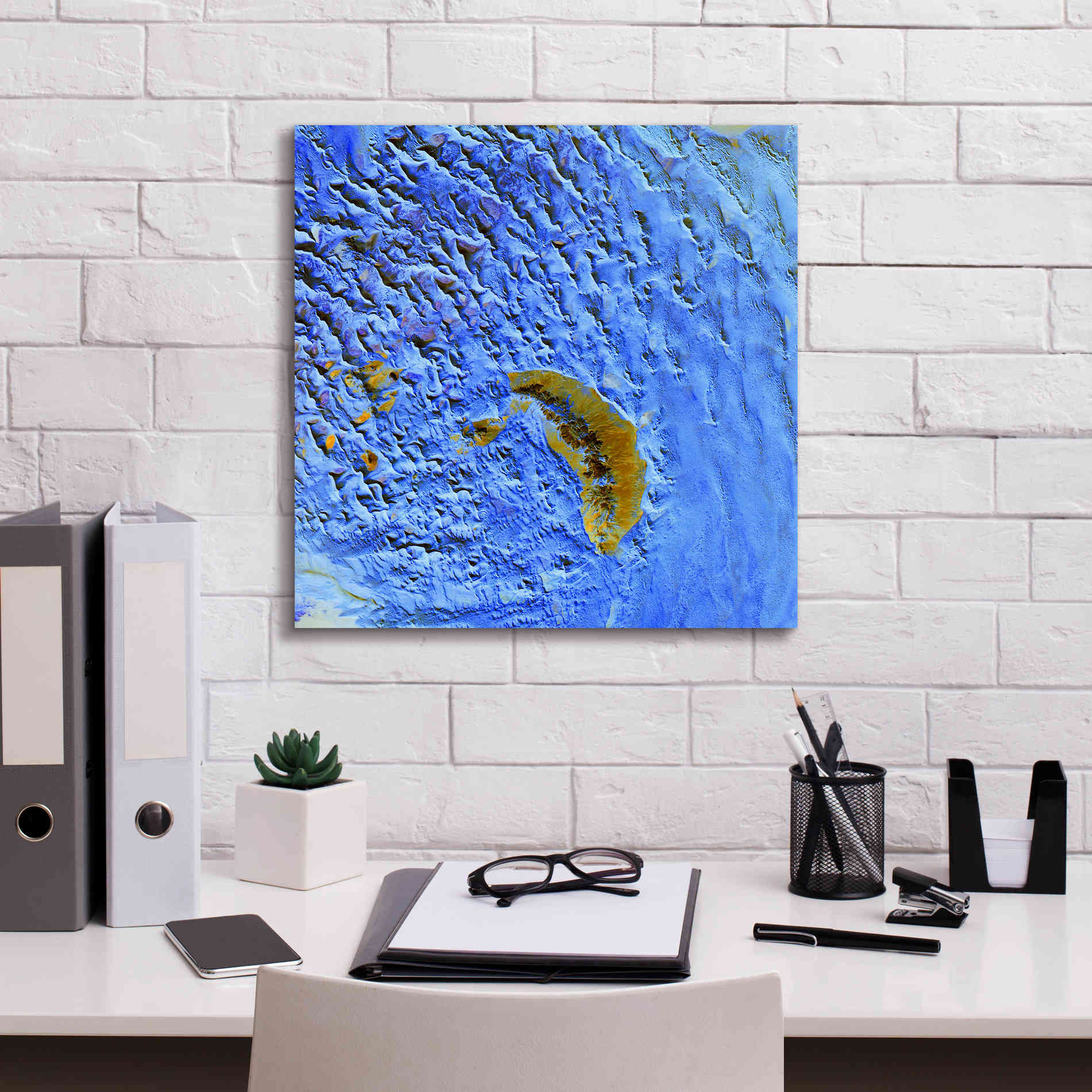 'Earth as Art: Sand Waves,' Canvas Wall Art,18 x 18