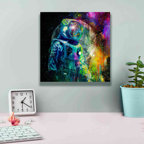 Image of 'BTC Bitcoin Moonlanding,' Canvas Wall Art,12 x 12