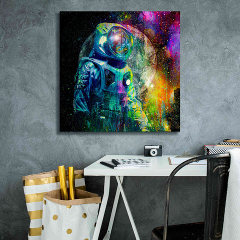 Image of 'BTC Bitcoin Moonlanding,' Canvas Wall Art,26 x 26