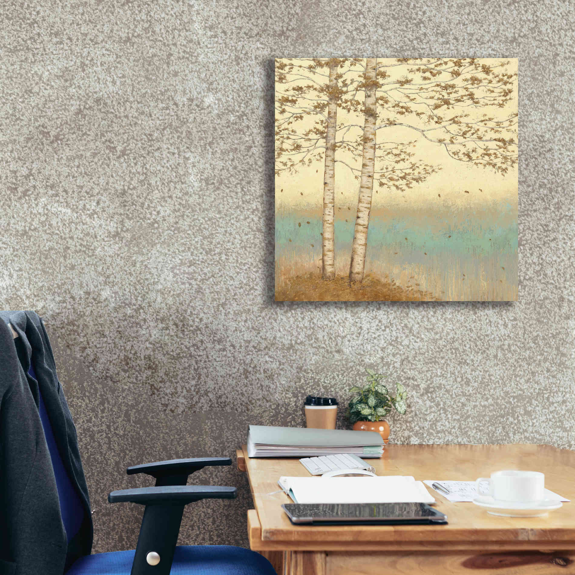 Epic Art 'Golden Birch I' by James Wiens, Canvas Wall Art,26 x 26