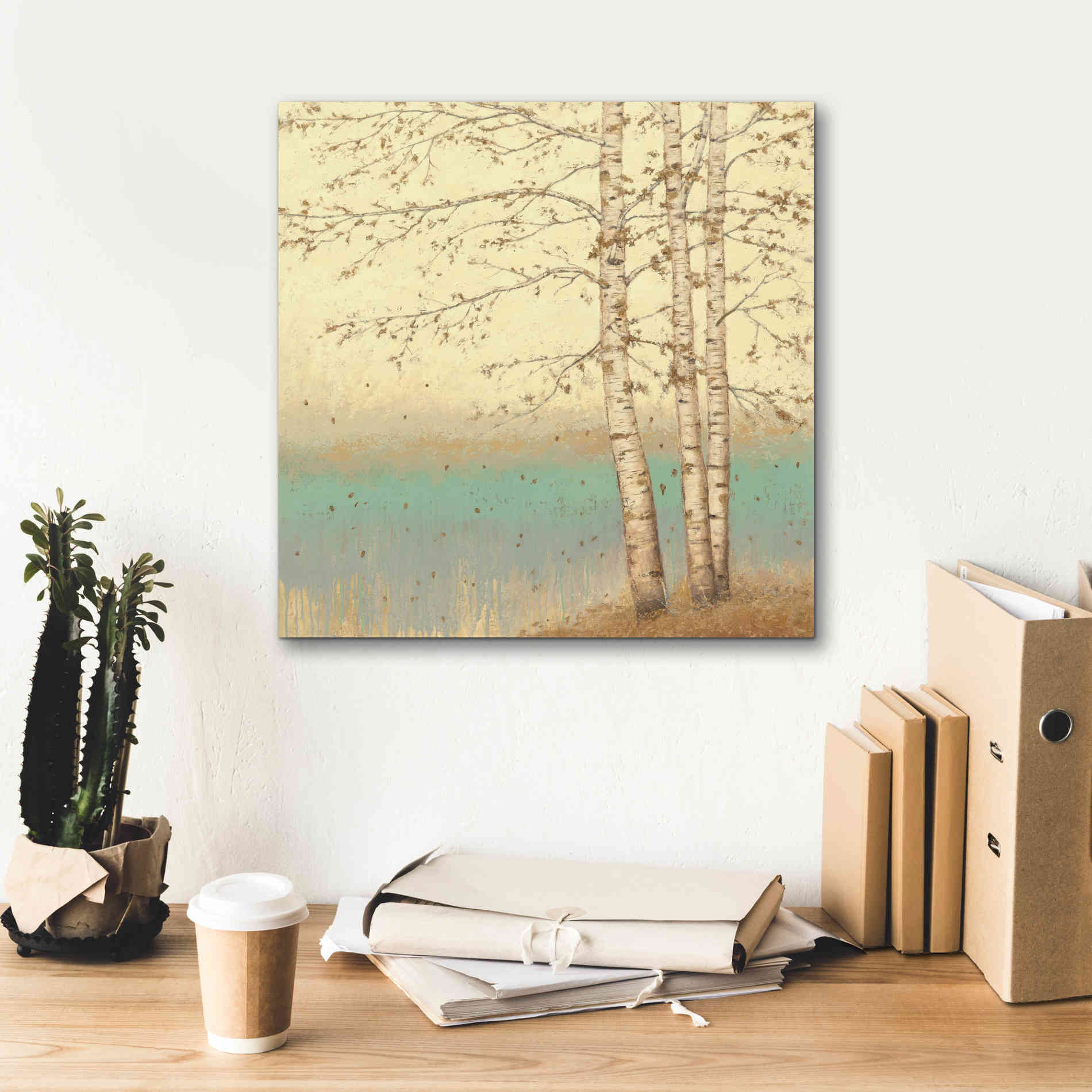 Epic Art 'Golden Birch II' by James Wiens, Canvas Wall Art,18 x 18