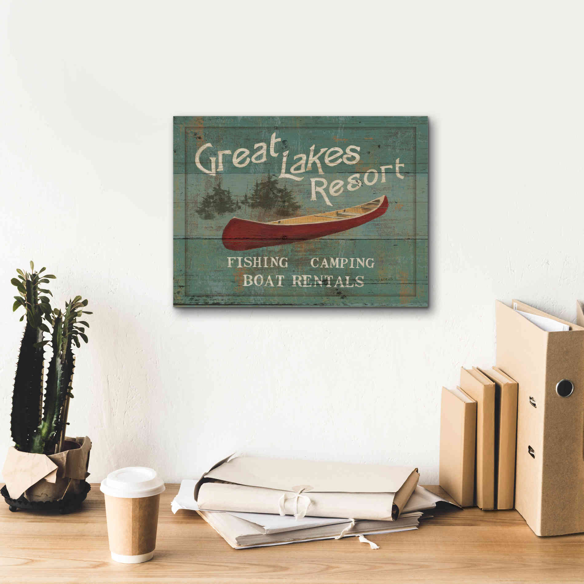 Epic Art 'Lodge Signs III' by James Wiens, Canvas Wall Art,16 x 12