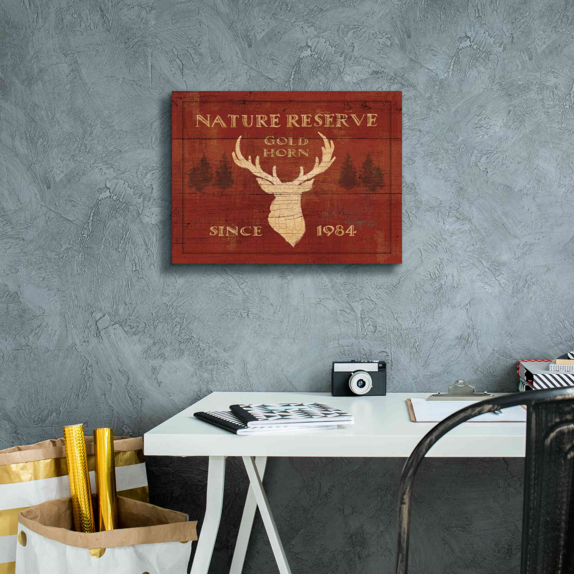 Epic Art 'Lodge Signs IX' by James Wiens, Canvas Wall Art,16 x 12