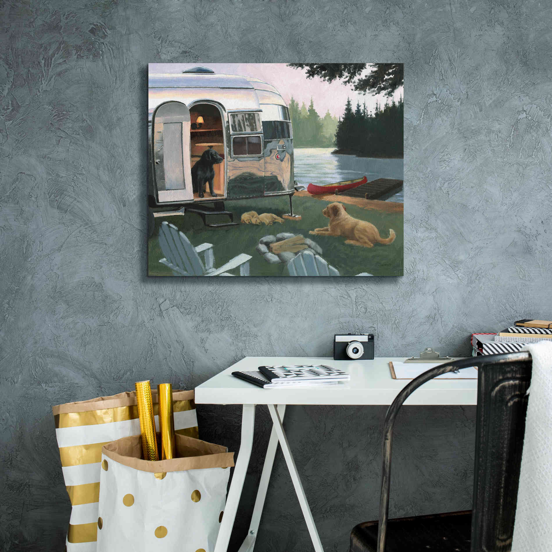Epic Art 'Canine Camp' by James Wiens, Canvas Wall Art,24 x 20