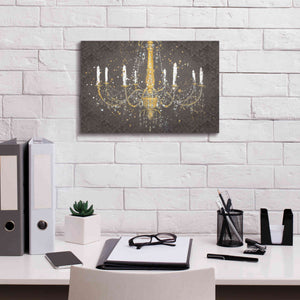 Epic Art 'Grand Chandelier Gray' by James Wiens, Canvas Wall Art,18 x 12