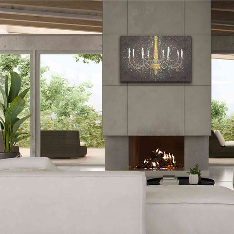 Image of Epic Art 'Grand Chandelier Gray' by James Wiens, Canvas Wall Art,40 x 26