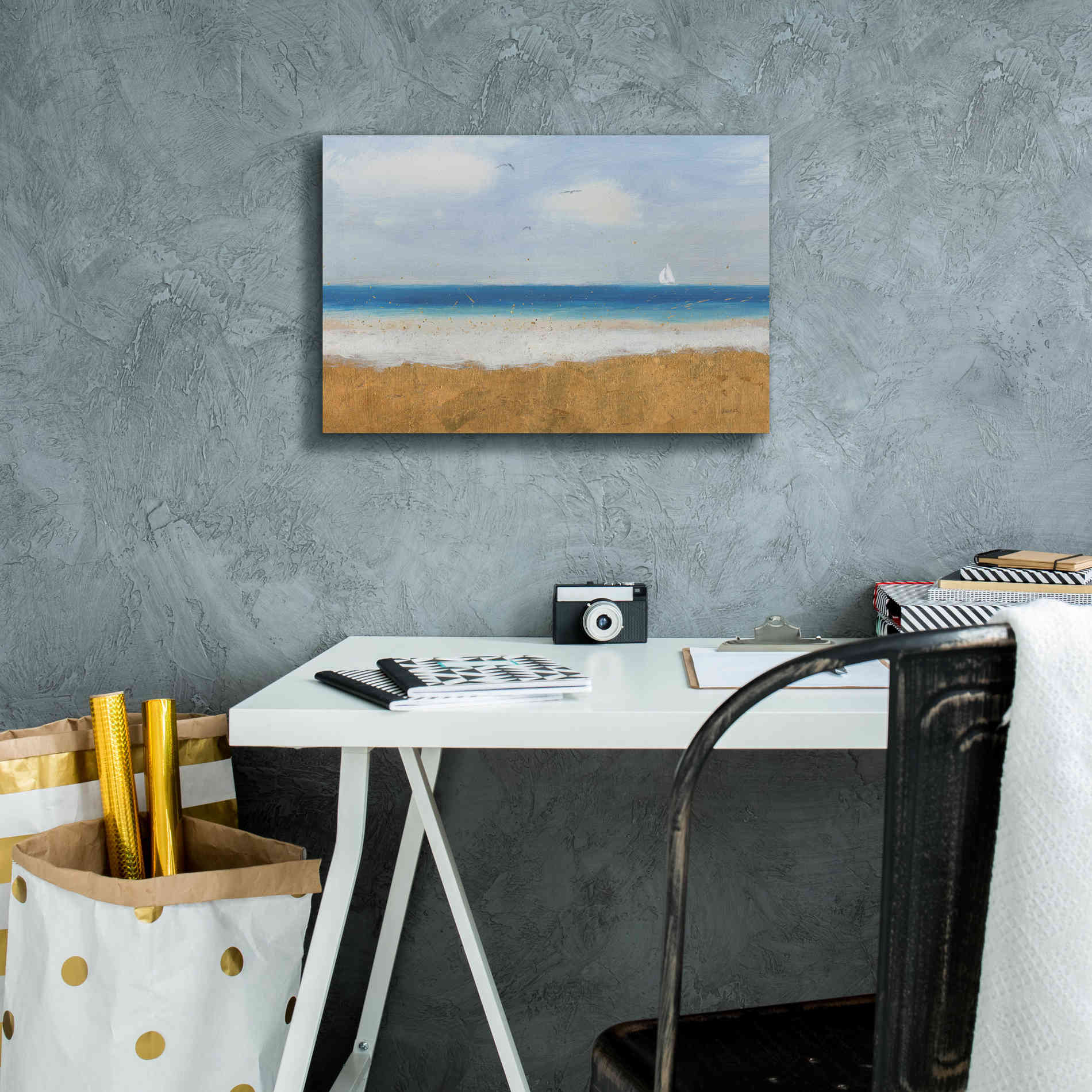 Epic Art 'Beach Horizon' by James Wiens, Canvas Wall Art,18 x 12