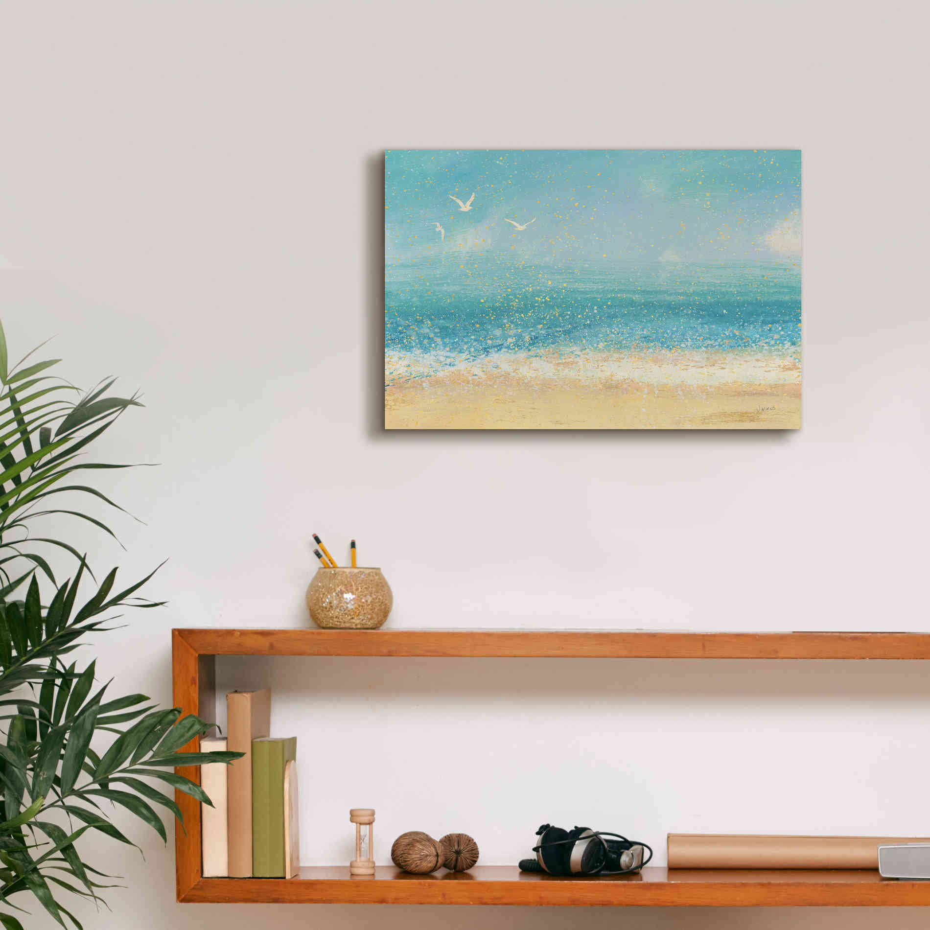 Epic Art 'Splatter Beach I' by James Wiens, Canvas Wall Art,18 x 12