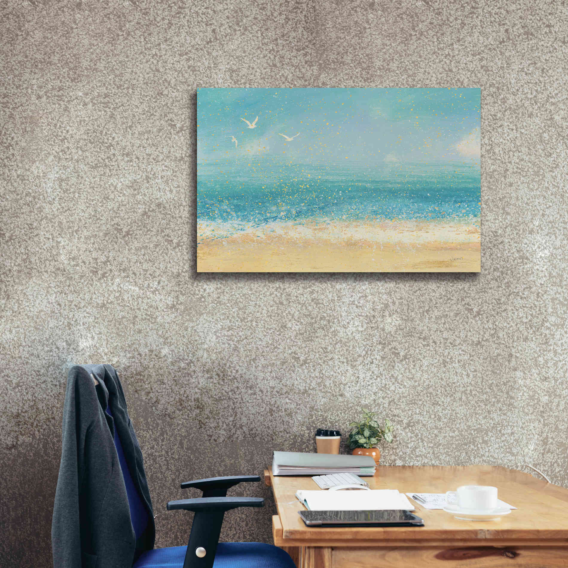 Epic Art 'Splatter Beach I' by James Wiens, Canvas Wall Art,40 x 26
