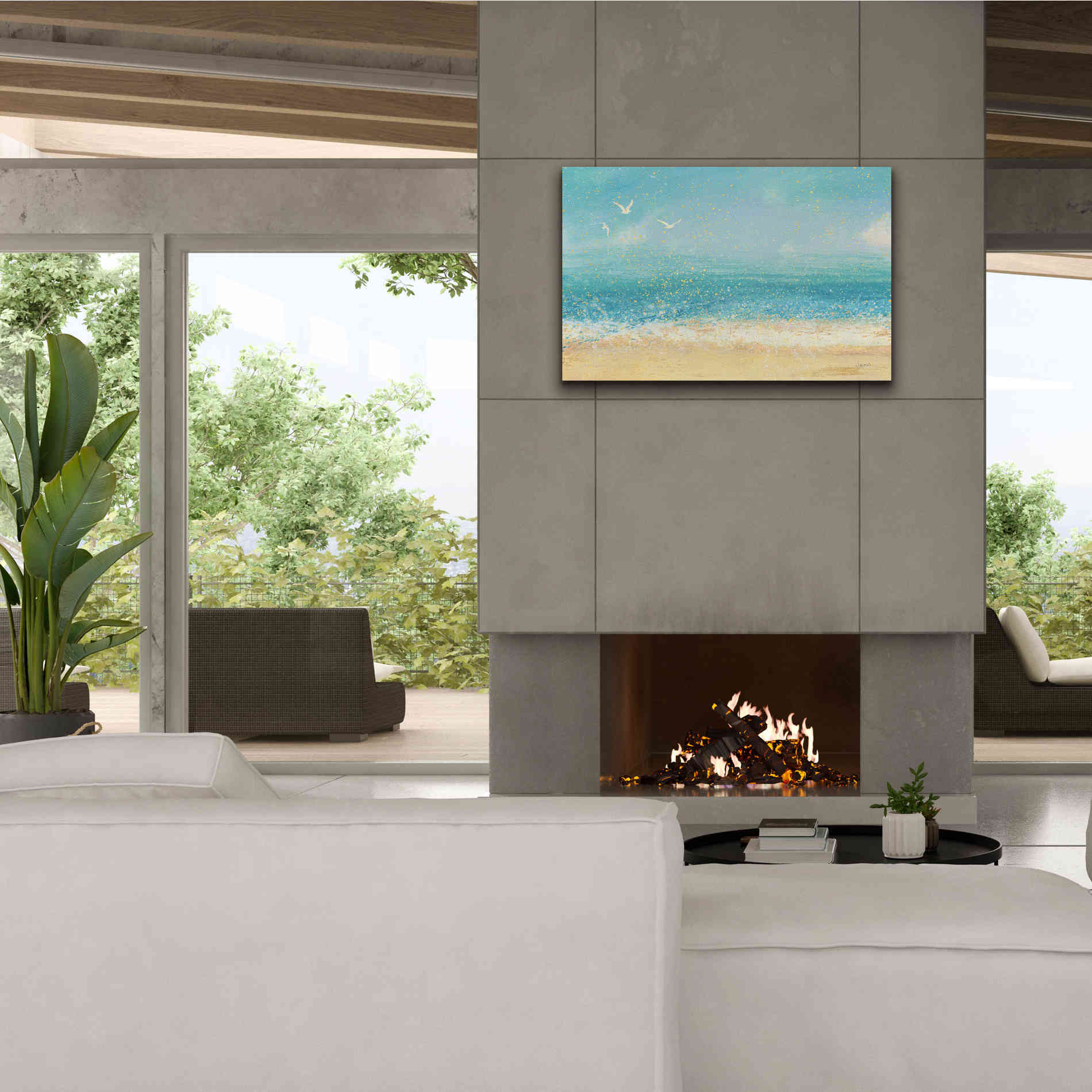 Epic Art 'Splatter Beach I' by James Wiens, Canvas Wall Art,40 x 26