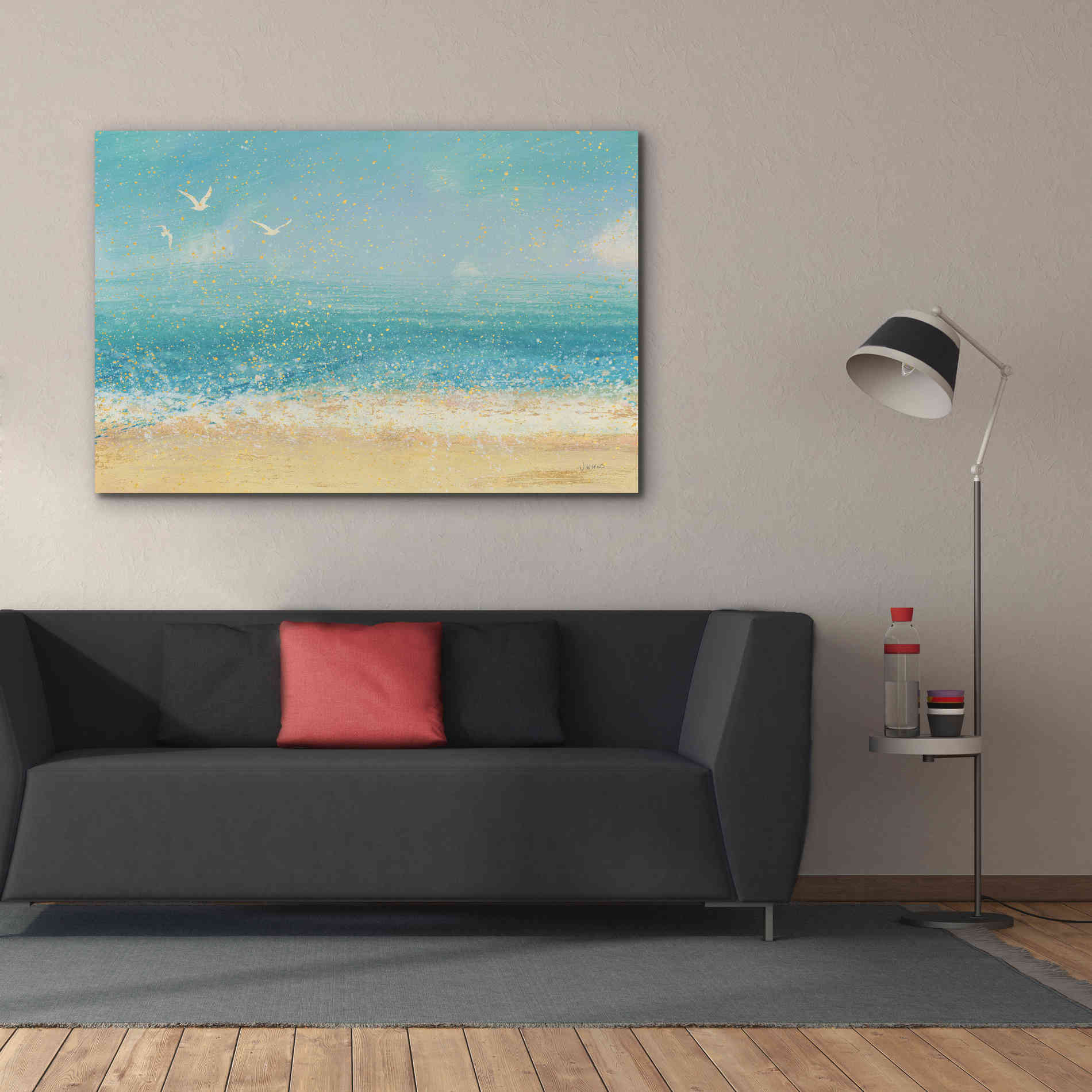 Epic Art 'Splatter Beach I' by James Wiens, Canvas Wall Art,60 x 40