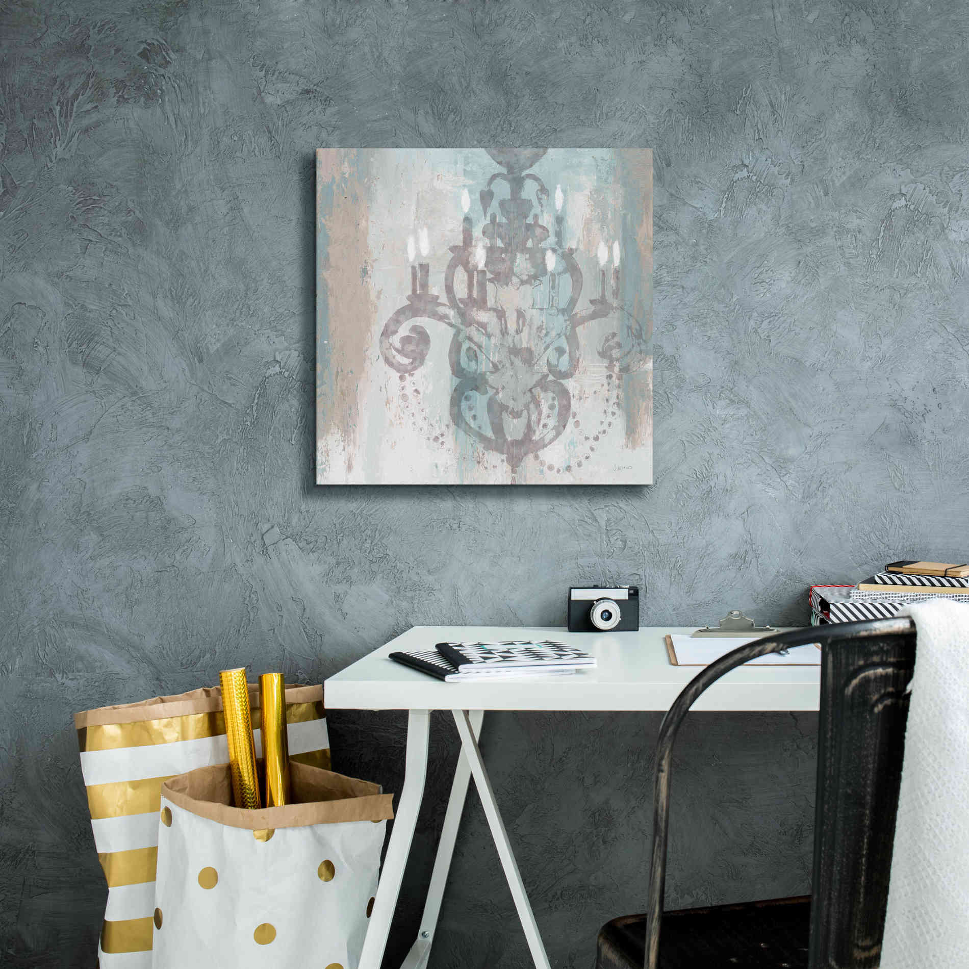 Epic Art 'Candelabra Teal II' by James Wiens, Canvas Wall Art,18 x 18