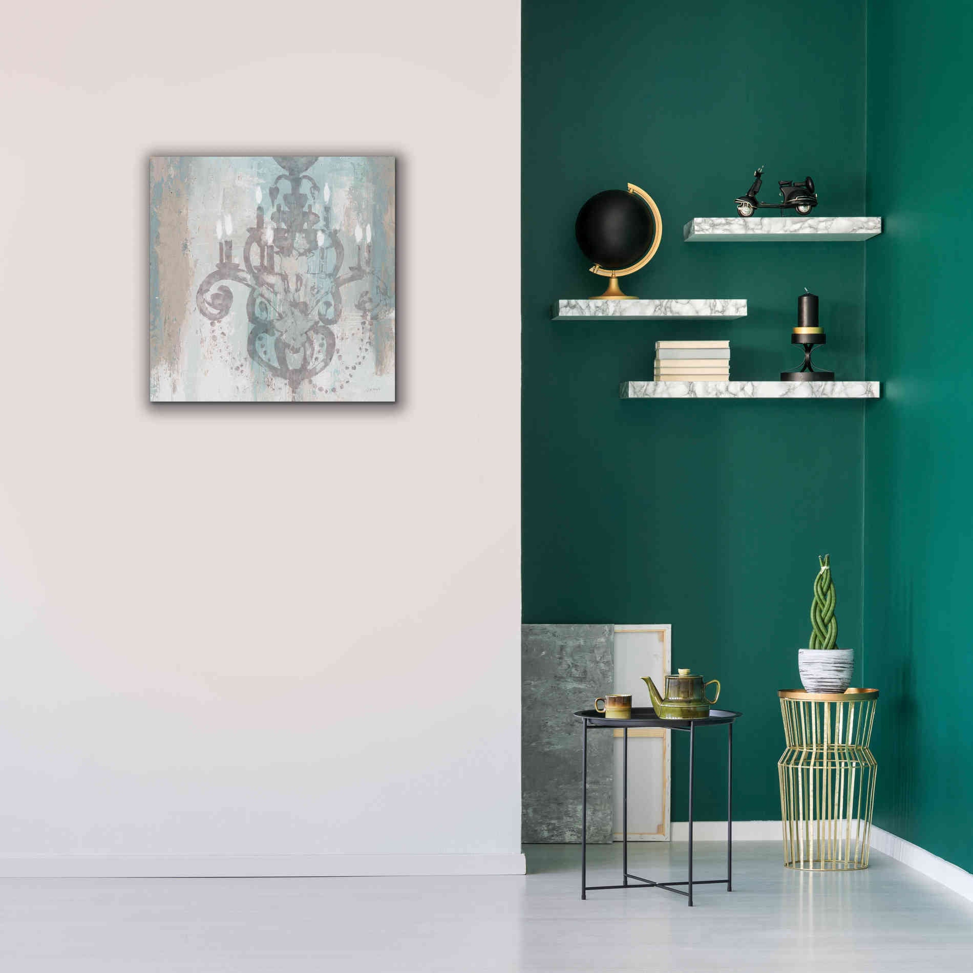 Epic Art 'Candelabra Teal II' by James Wiens, Canvas Wall Art,26 x 26