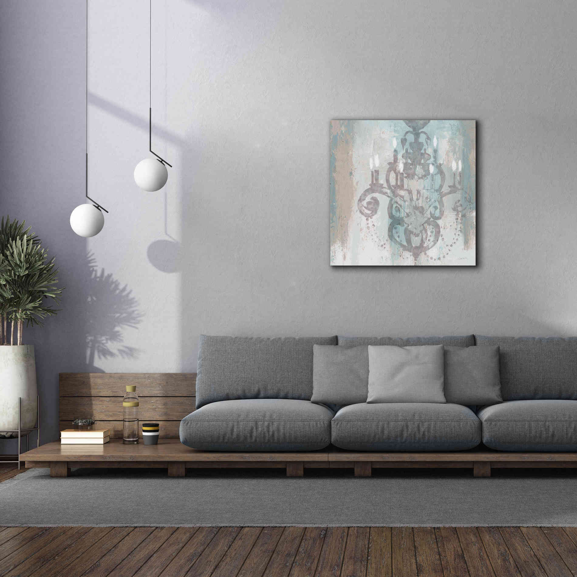 Epic Art 'Candelabra Teal II' by James Wiens, Canvas Wall Art,37 x 37