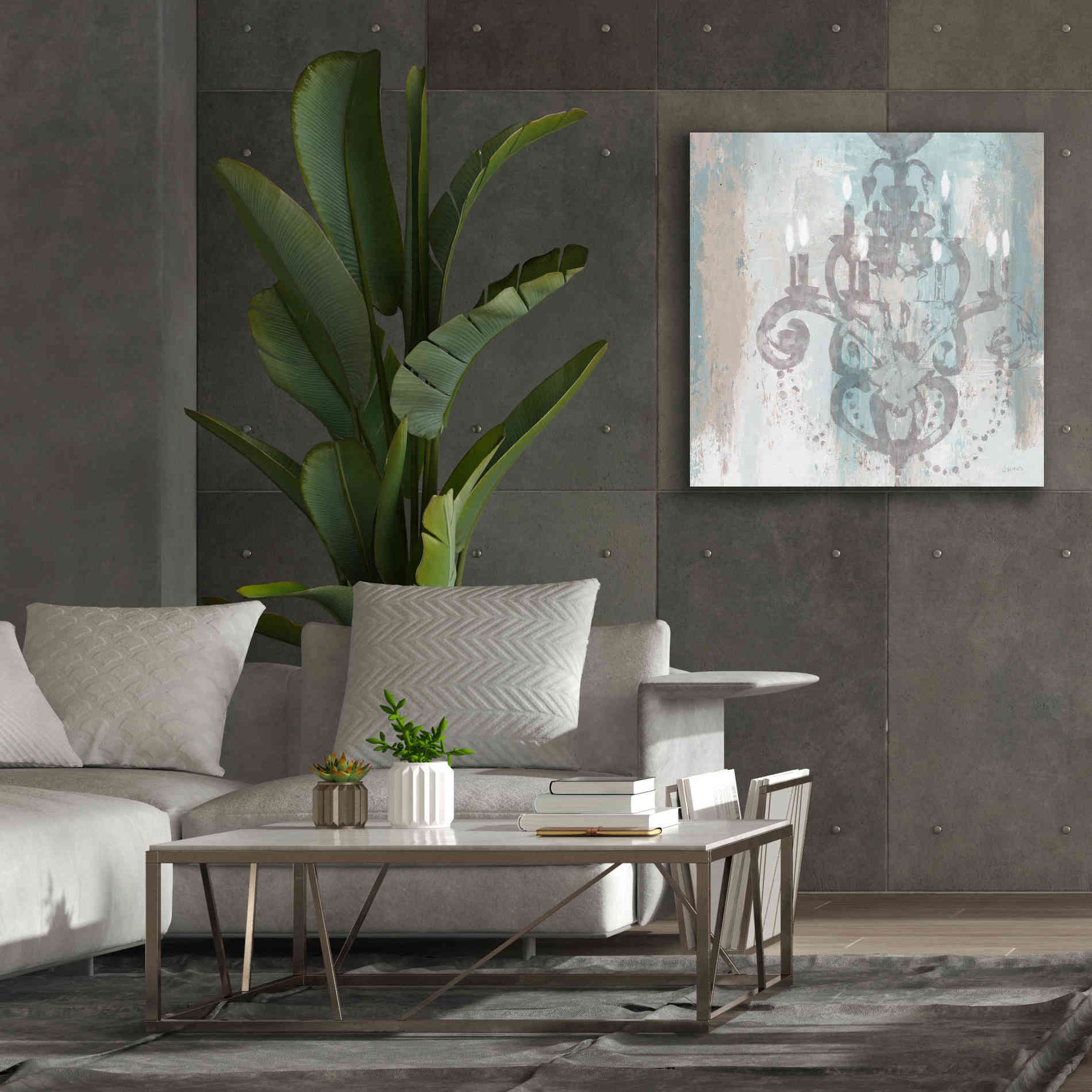 Epic Art 'Candelabra Teal II' by James Wiens, Canvas Wall Art,37 x 37