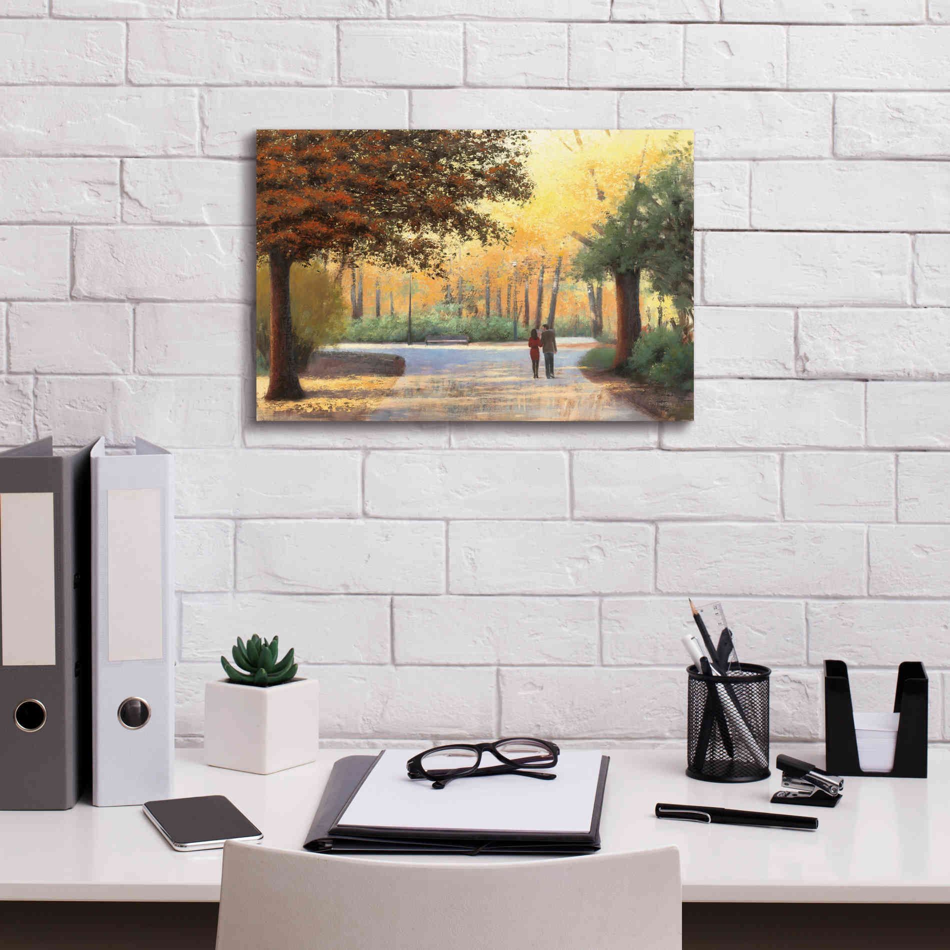 Epic Art 'Golden Autumn Stroll' by James Wiens, Canvas Wall Art,18 x 12