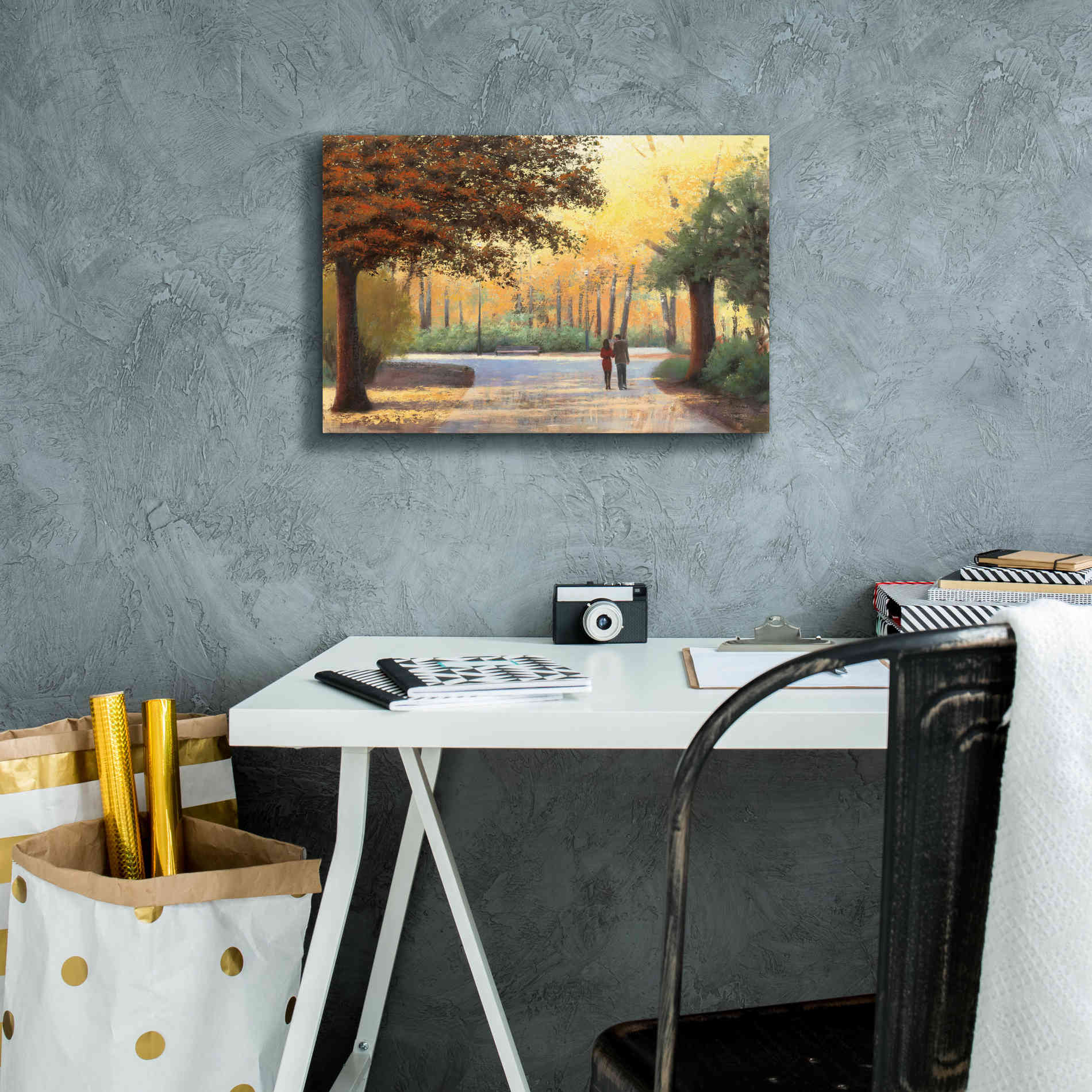 Epic Art 'Golden Autumn Stroll' by James Wiens, Canvas Wall Art,18 x 12