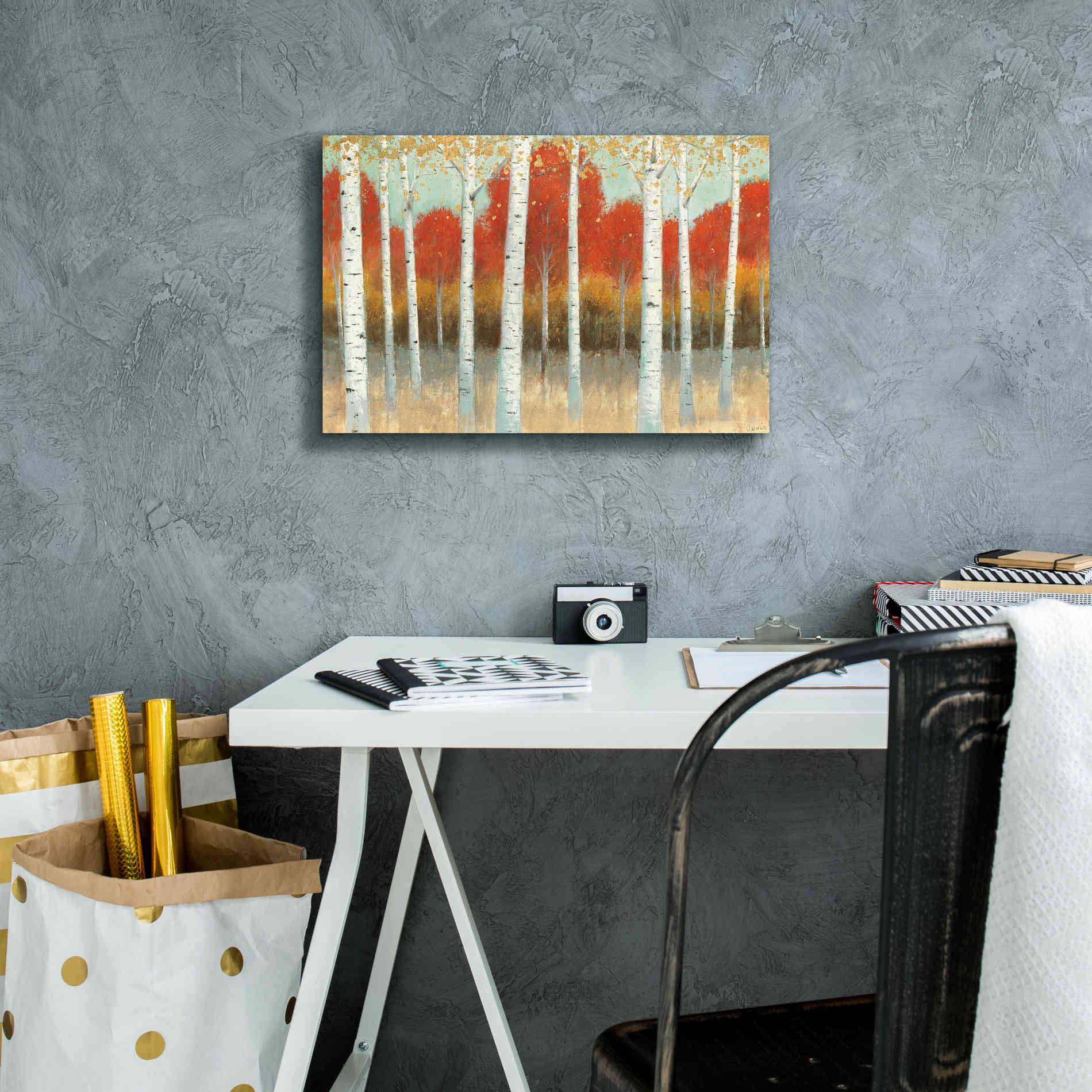 'Fall Promenade I' by James Wiens, Canvas Wall Art,18 x 12