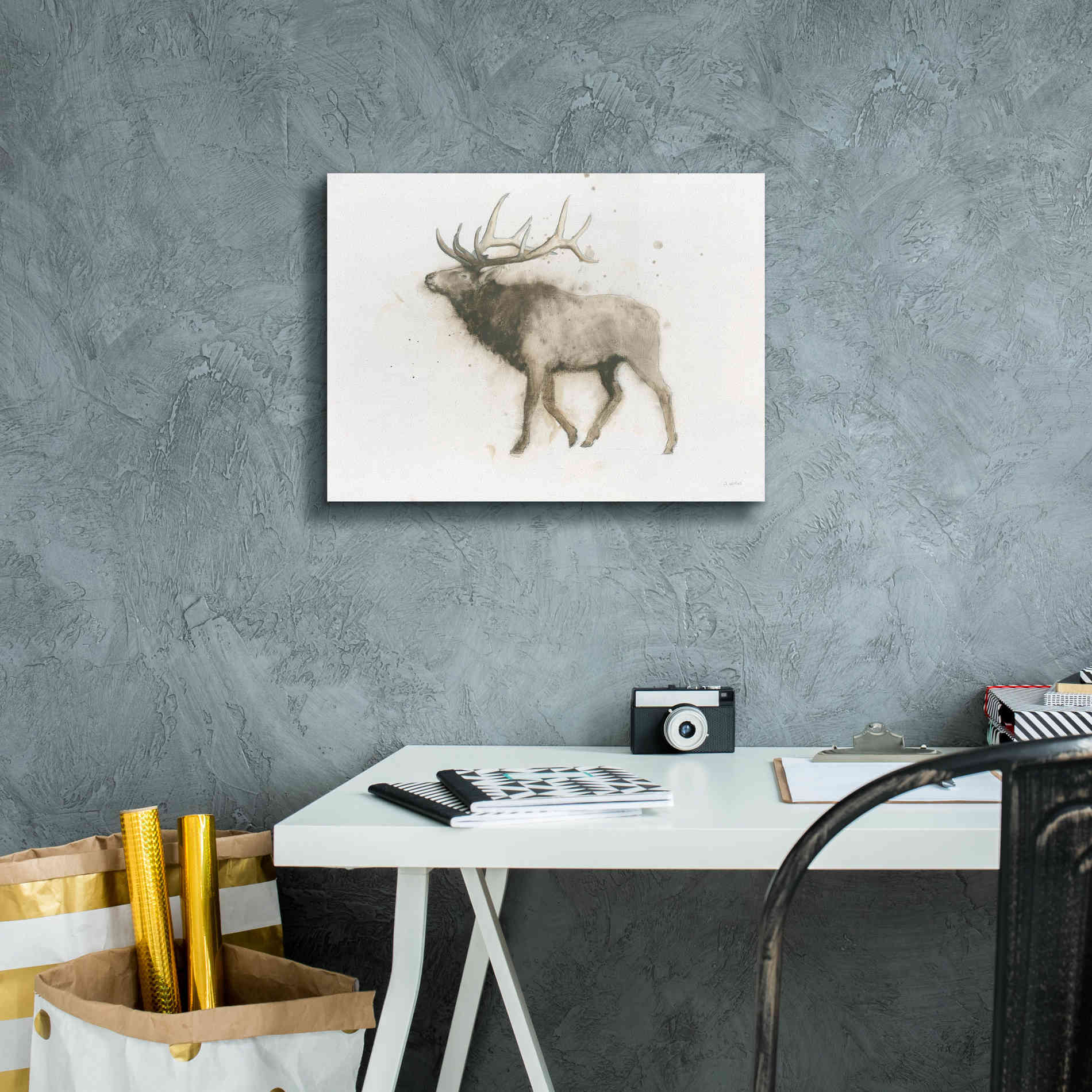 'Elk' by James Wiens, Canvas Wall Art,16 x 12