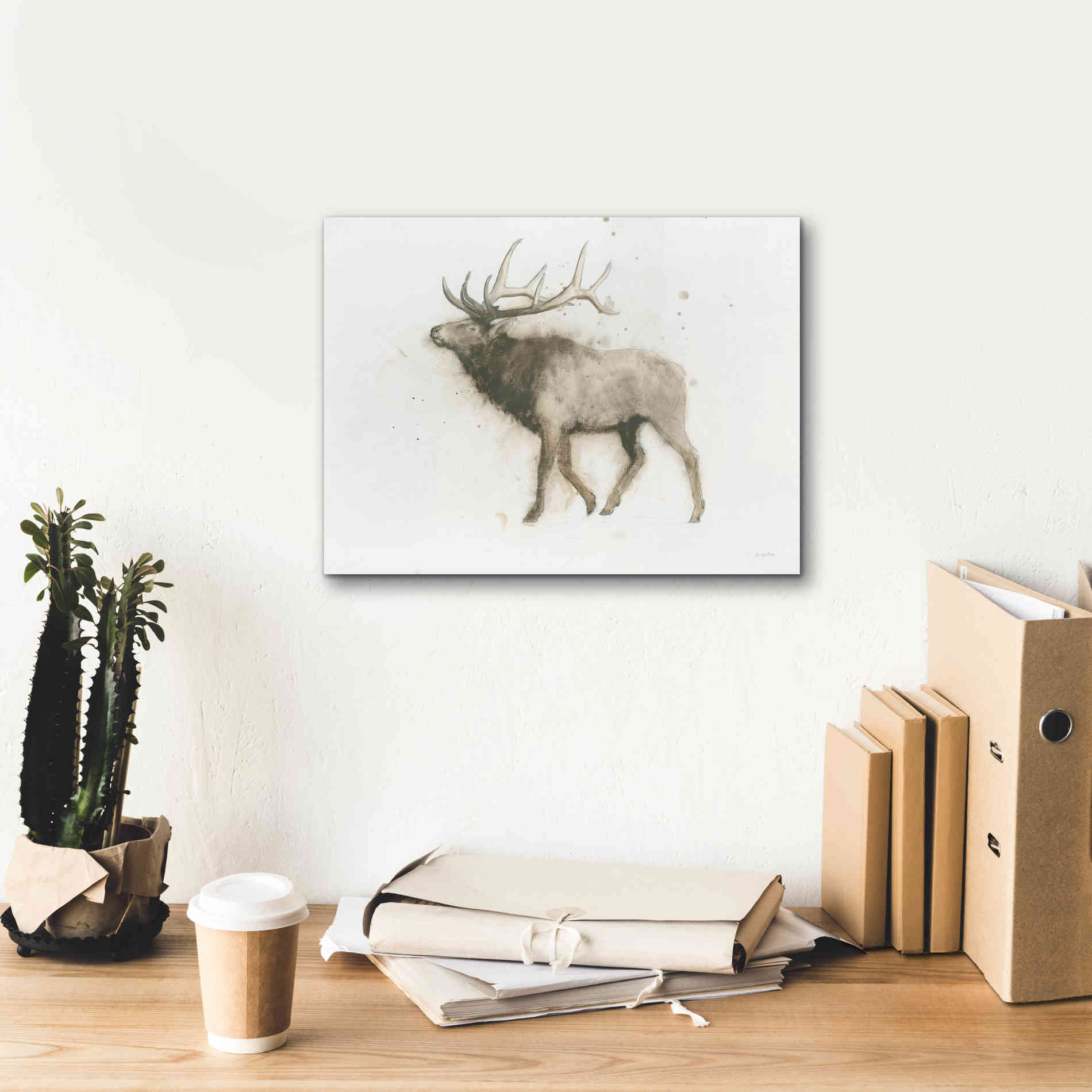 'Elk' by James Wiens, Canvas Wall Art,16 x 12