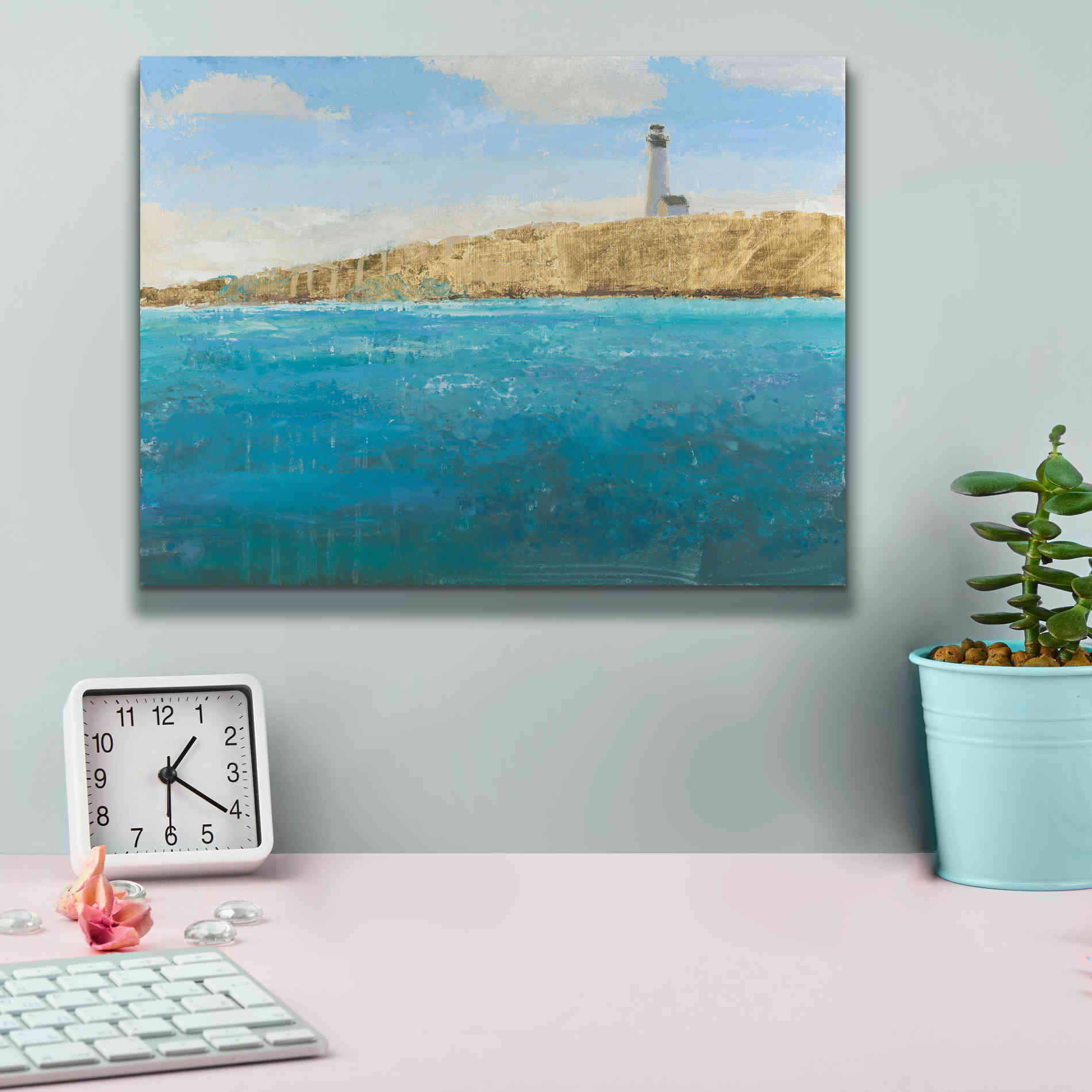 'Lighthouse Seascape II' by James Wiens, Canvas Wall Art,16 x 12