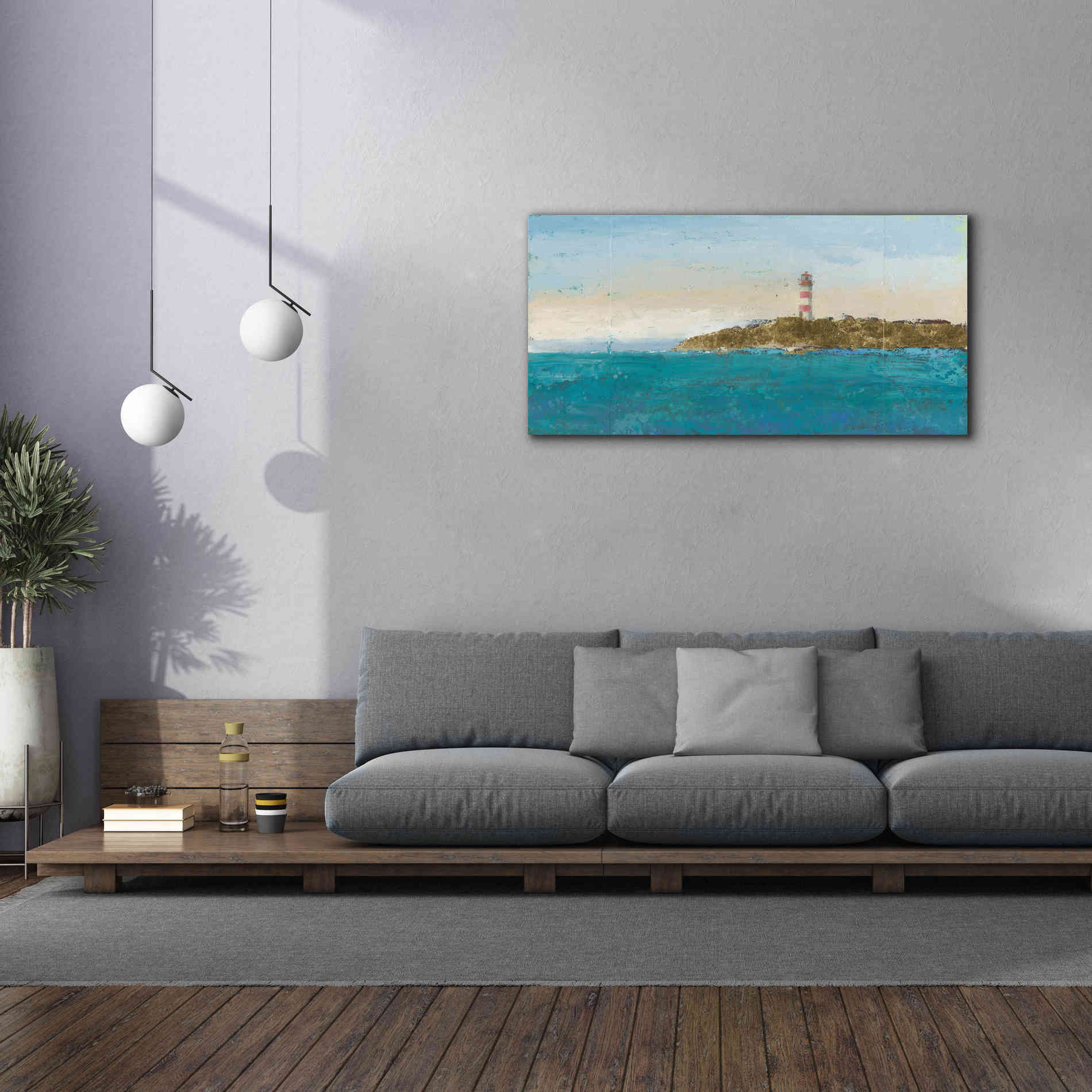 'Lighthouse Seascape I' by James Wiens, Canvas Wall Art,60 x 30